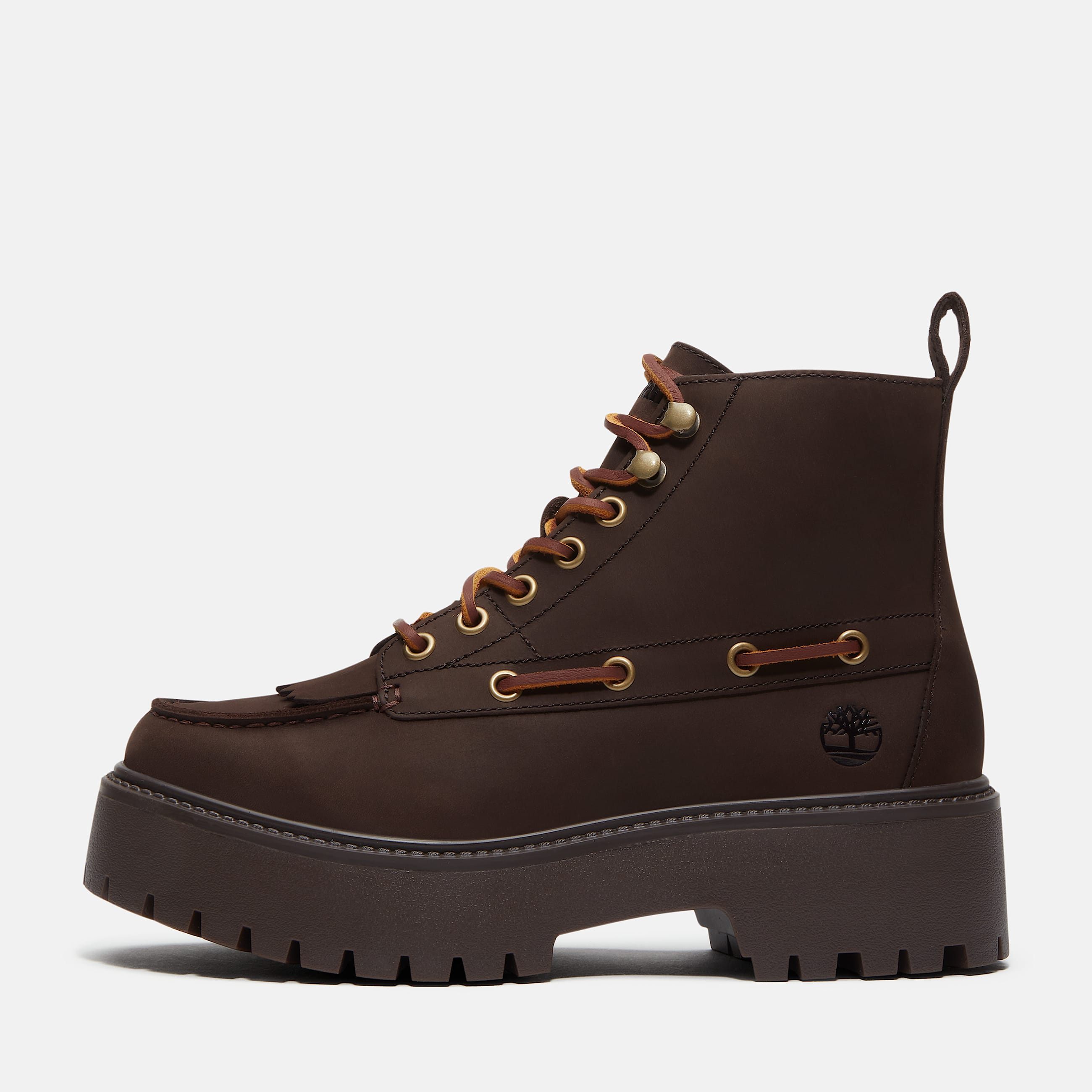 Botas con plataforma y lengeta decorativa Stone Street para mujer en marrn oscuro TBL marrn ALT8