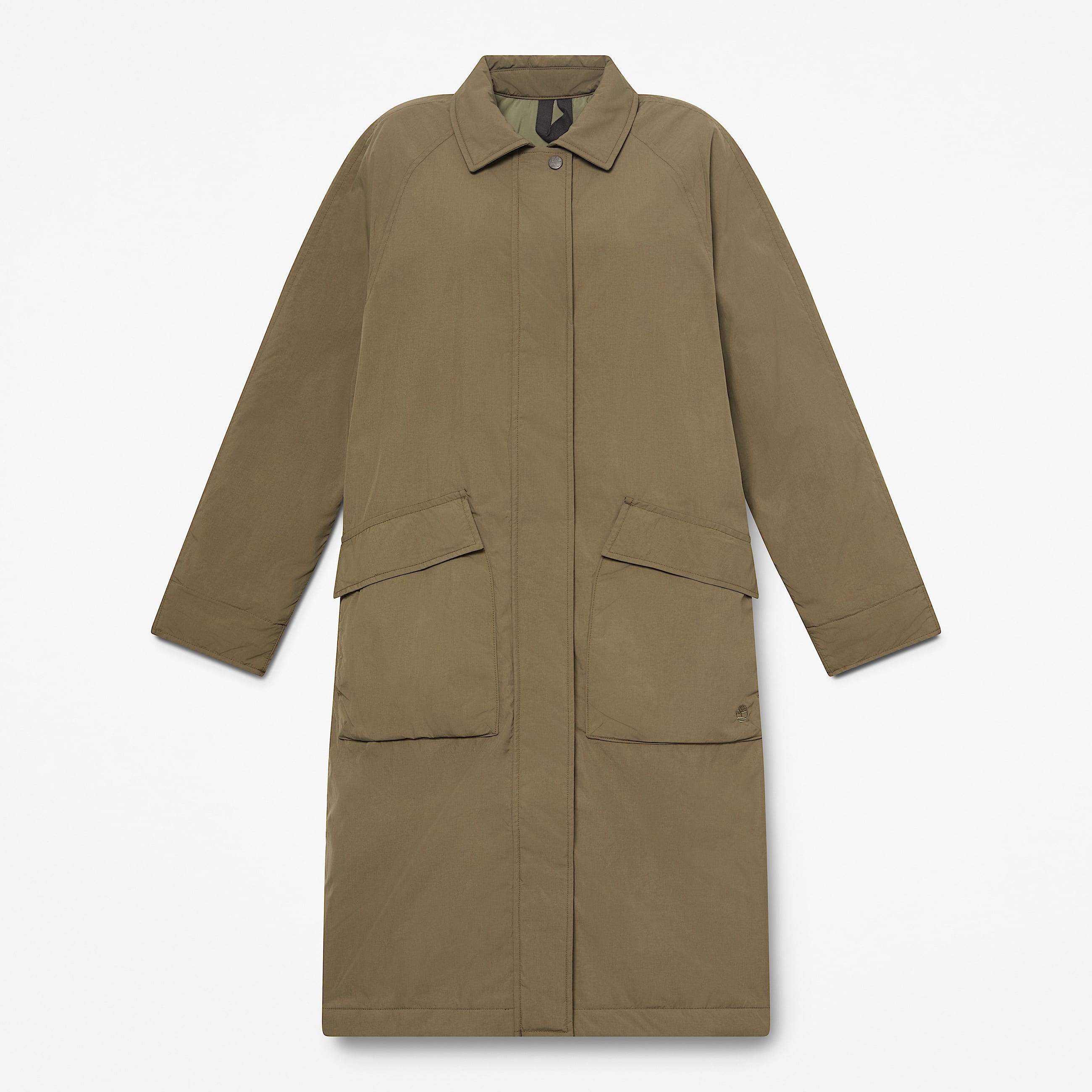 Water Repellent Insulated Long Coat for Women in Dark Green TBL Green HERO