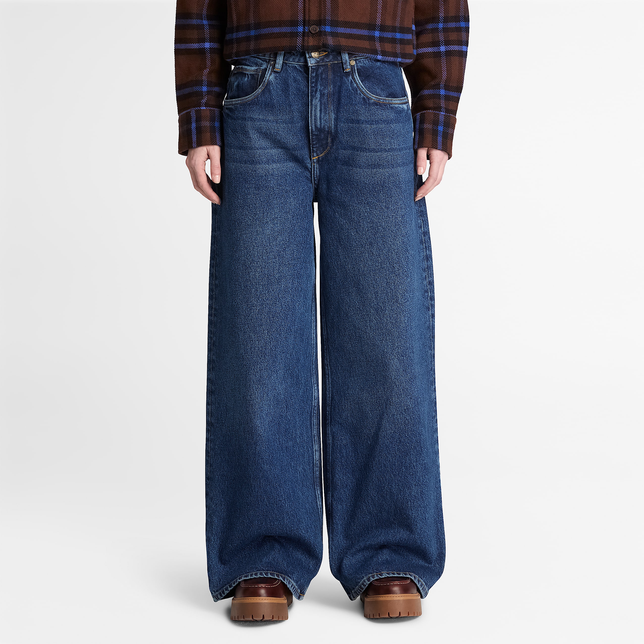 Wide Leg Denim Trouser for Women in Blue TBL Blue ALT1
