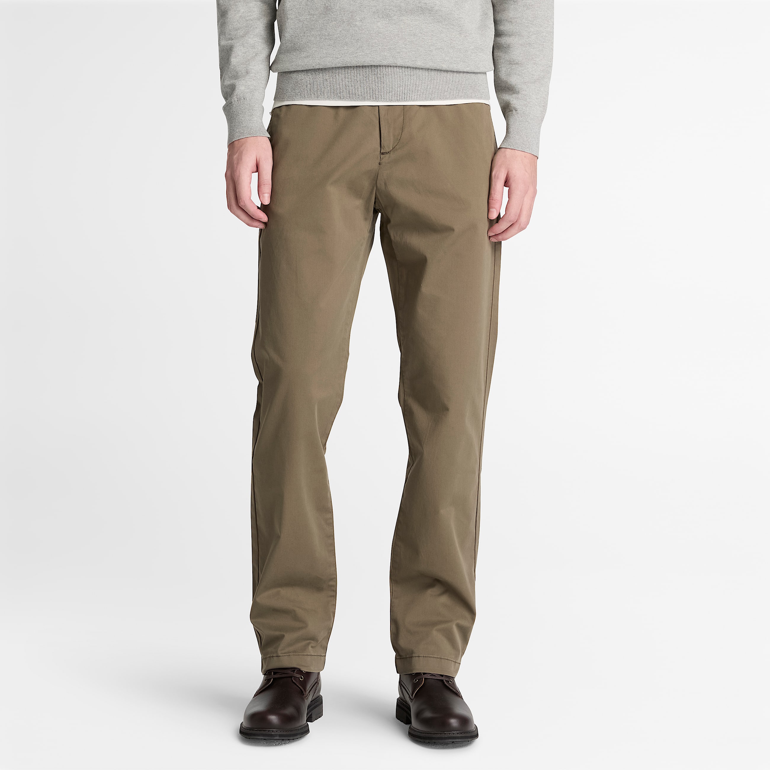 Pantaloni Chino a Gamba Dritta in Twill Claremont da Uomo in verde scuro TBL verde ALT1