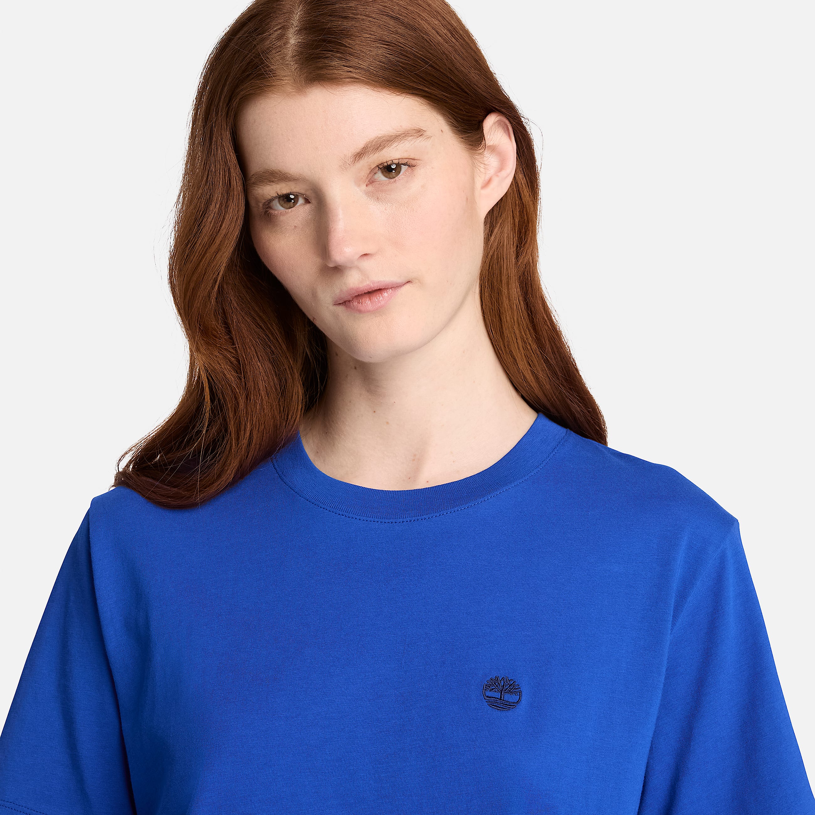 Tshirt Girocollo a Maniche Corte Crafted da Donna in blu TBL blu ALT3