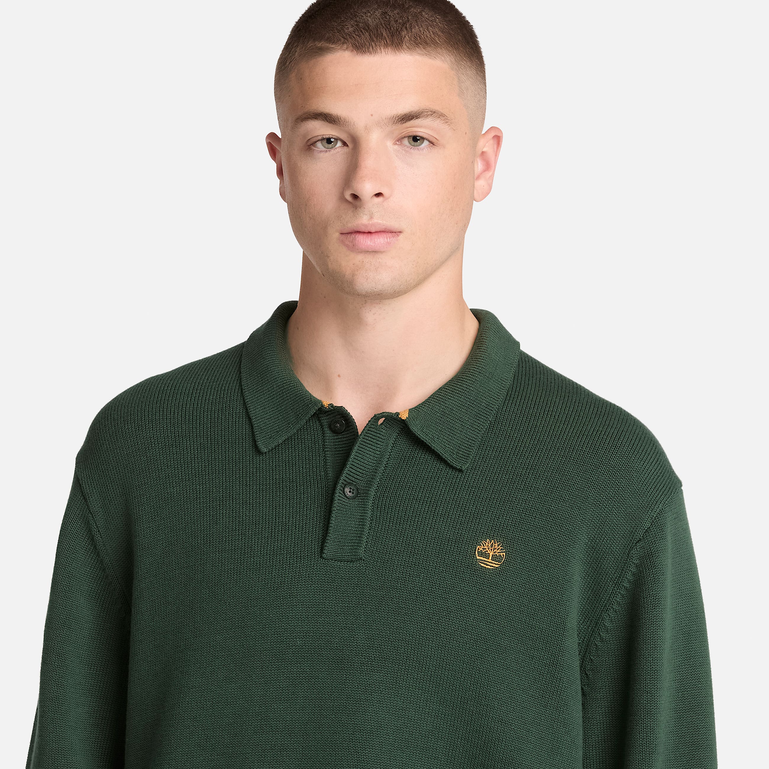Williams River Cotton Polo Jumper for Men in Dark Green TBL Green ALT3