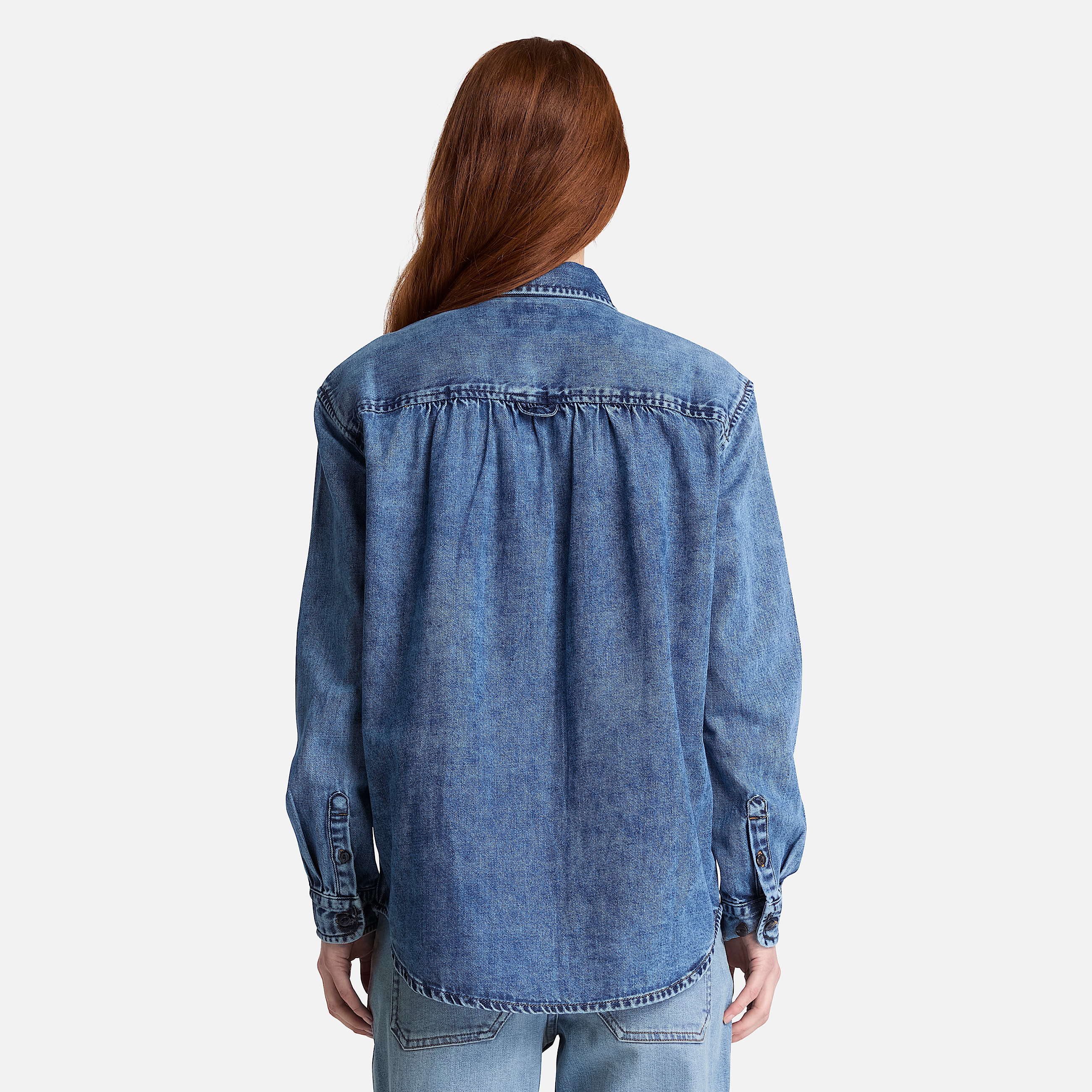 Langrmeliges DenimHemd fr Damen in Blau TBL Blau ALT8