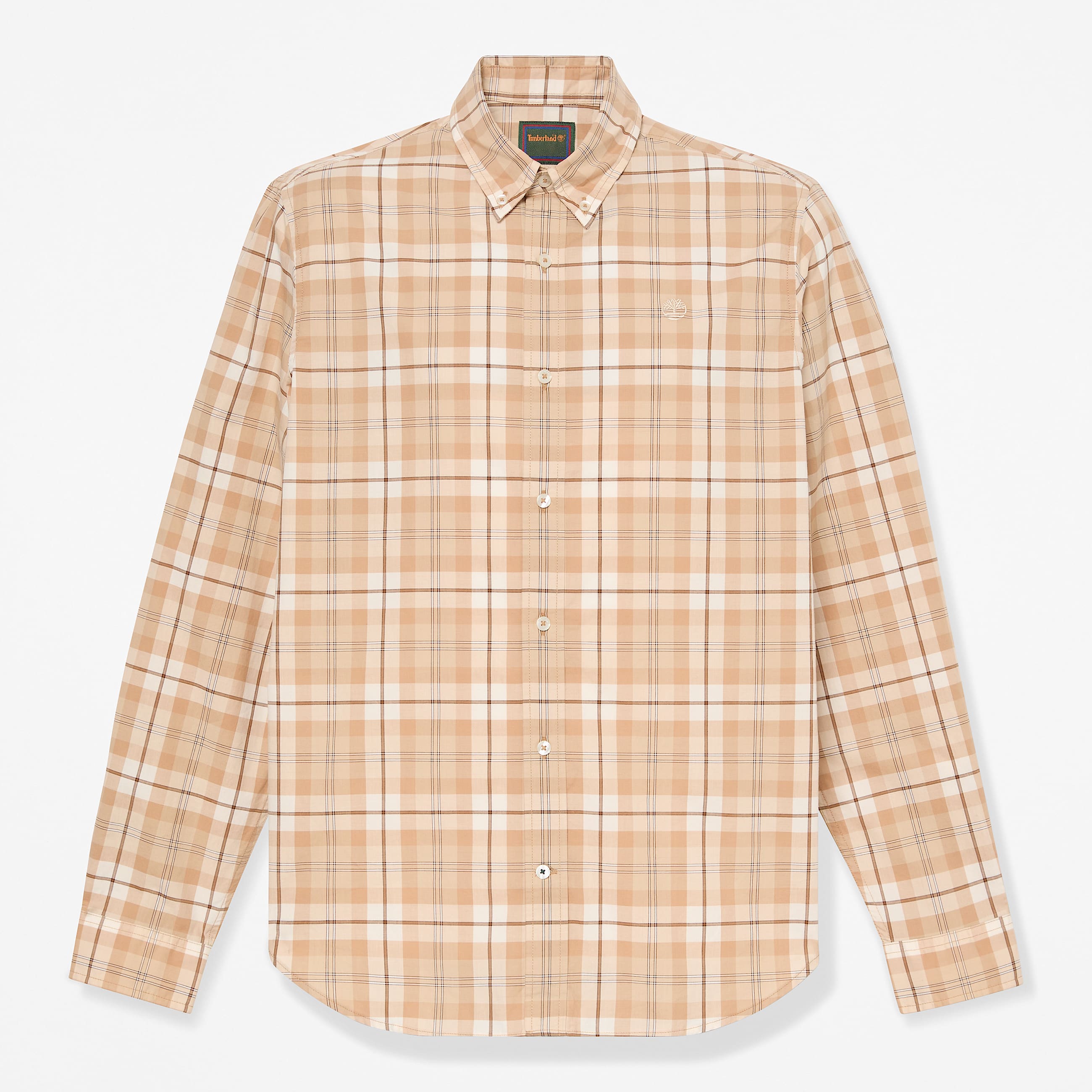 Check Regular Fit Poplin Shirt for Men in Light Brown TBL Brown HERO
