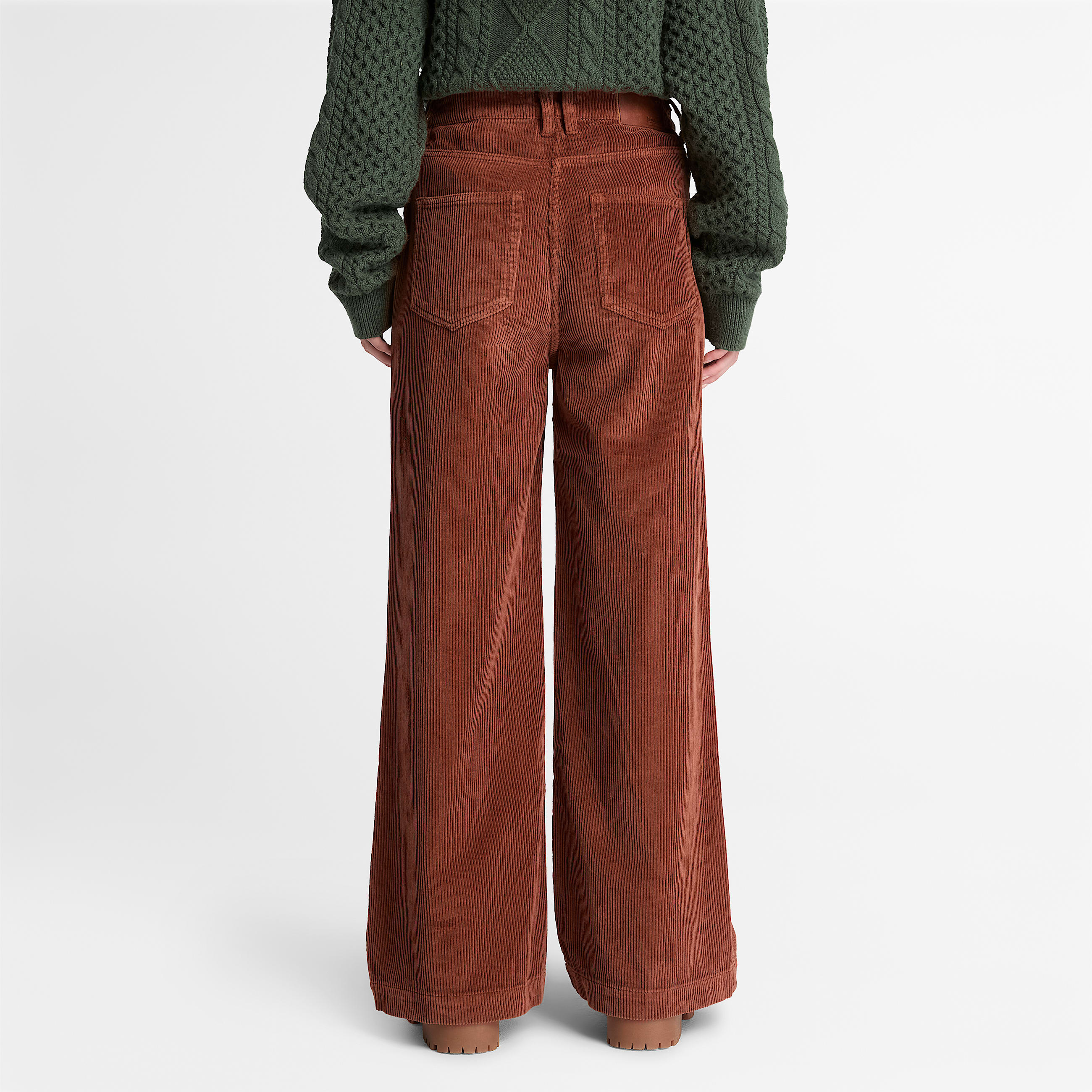 Pantalon large en velours ctel pour femme en marron TBL marron ALT8