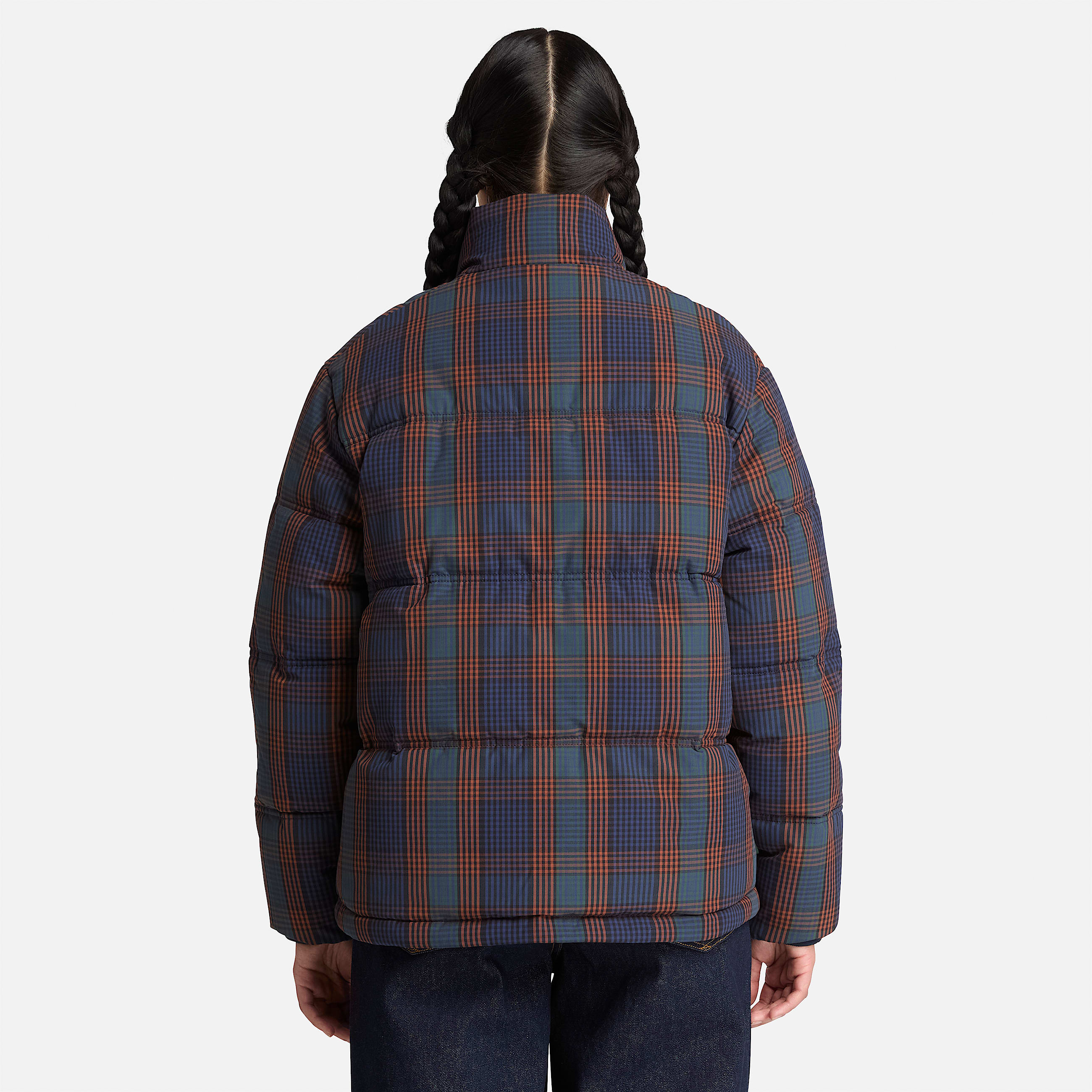 Piumino Imbottito a Quadri da Donna in Blu Scuro TBL blu ALT8