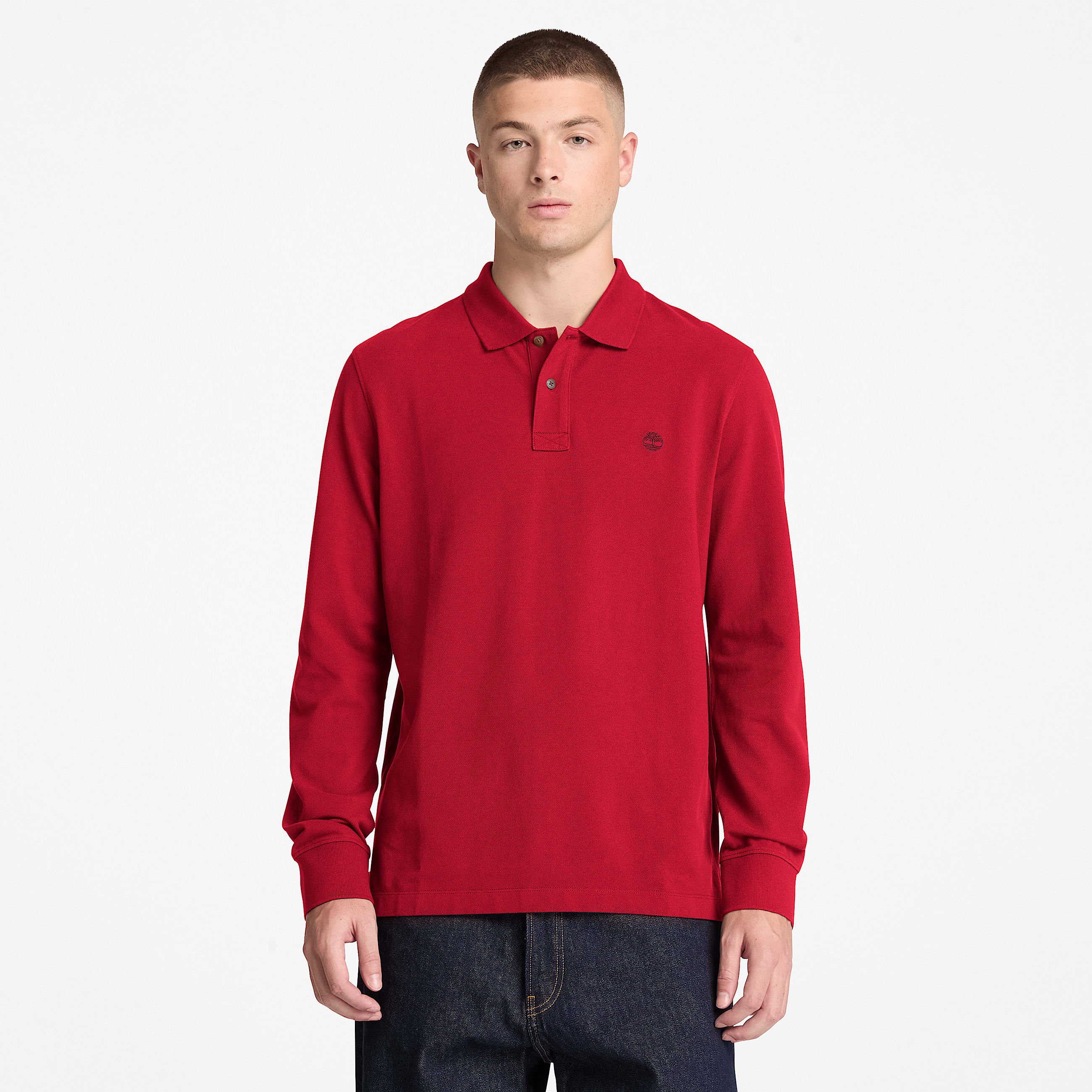 Millers River LongSleeve Polo for Men in Red TBL Red ALT1