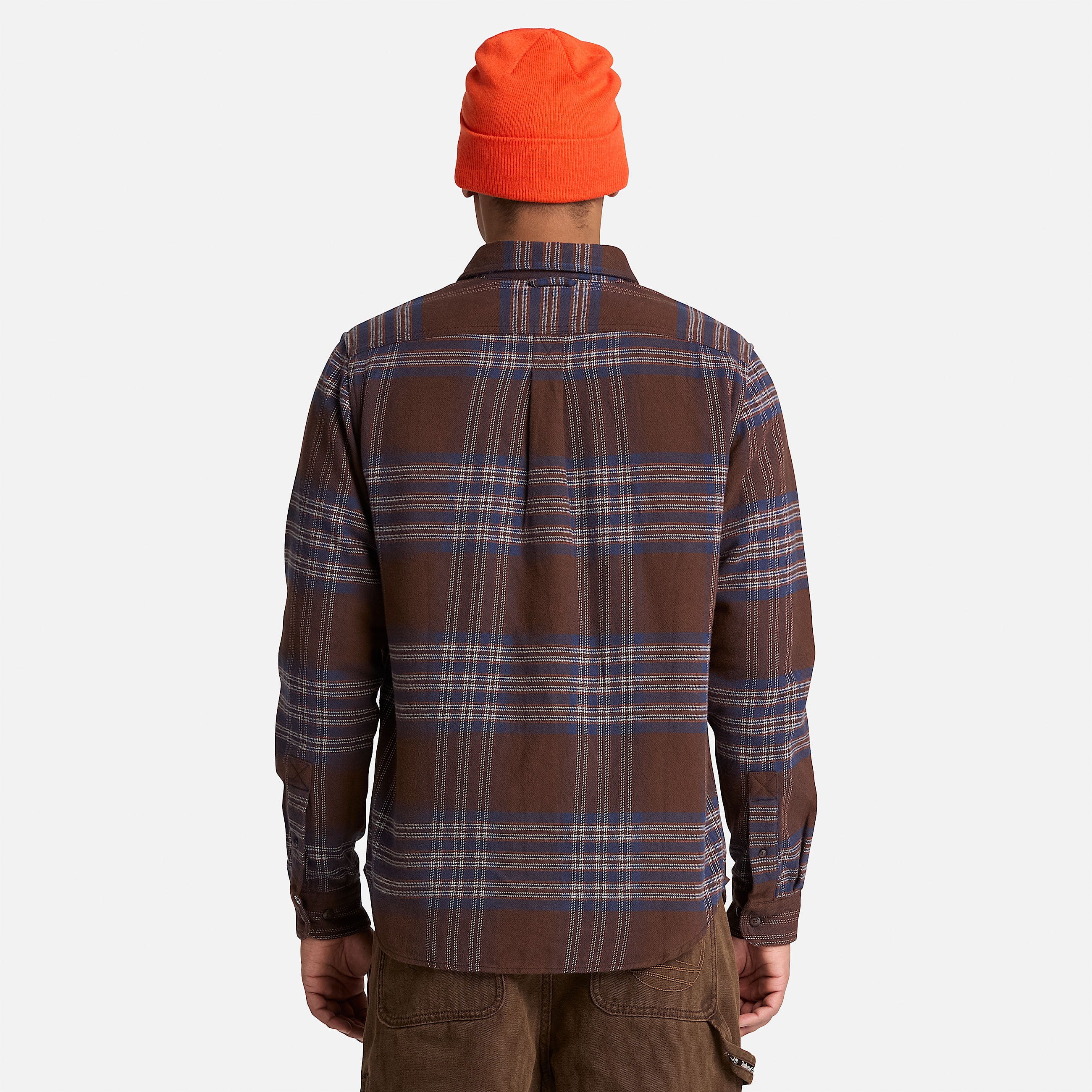 Chemise classique  carreaux indigo pour homme en marron fonc TBL marron ALT3