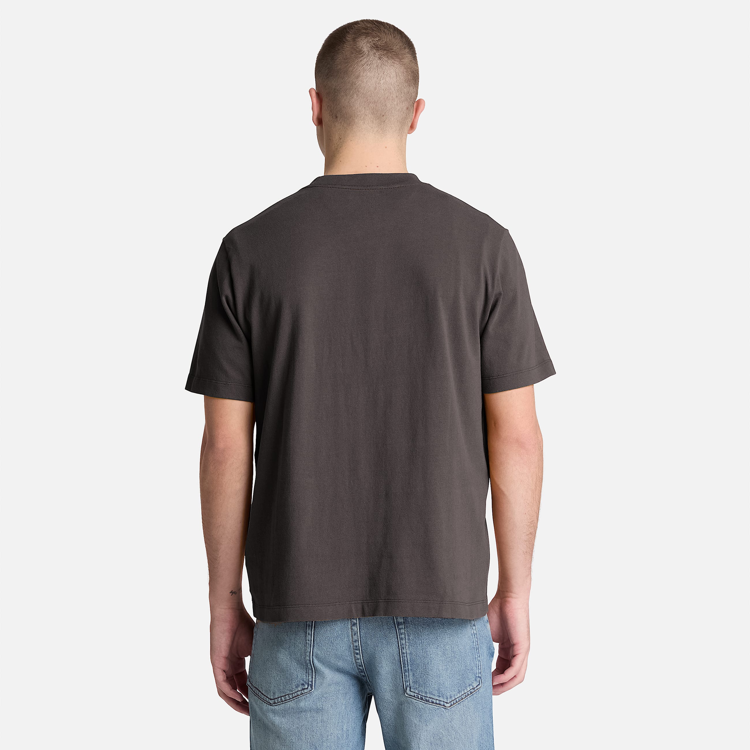 Leather Badge ShortSleeve TShirt for Men in Black TBL Black ALT8