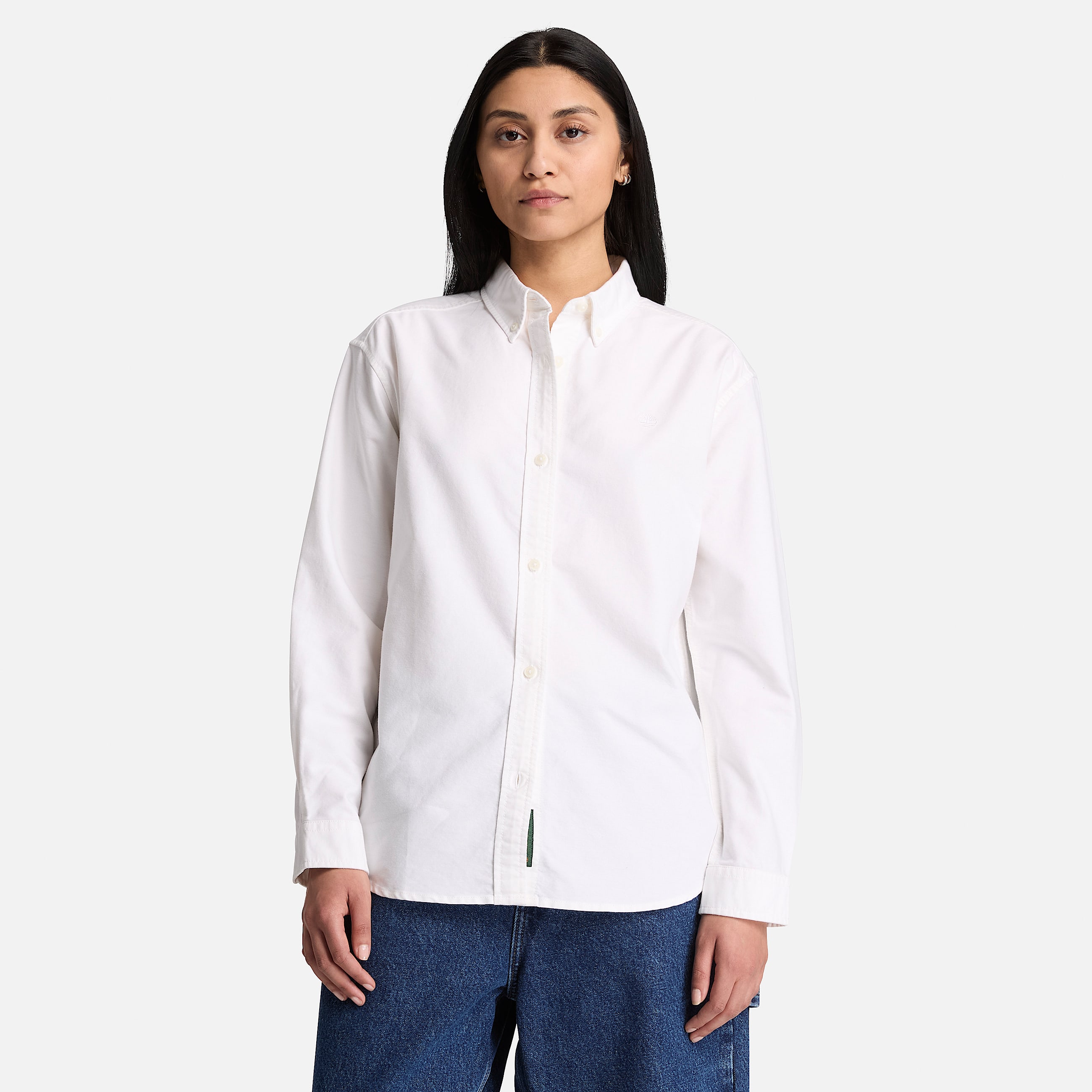 Chemise Oxford dcontracte  manches longues pour femme en blanc TBL blanc ALT1