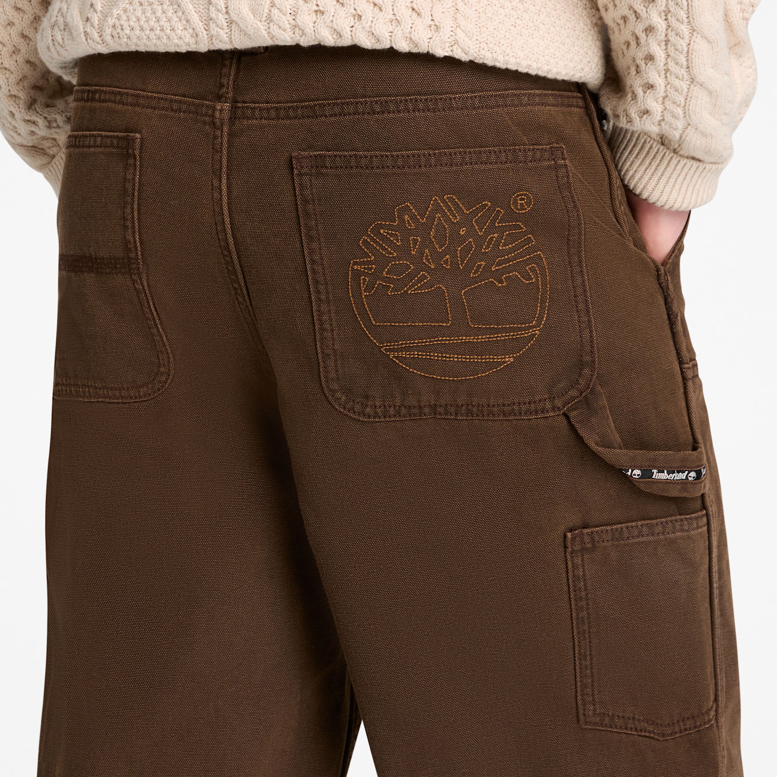 Rindge CarpenterHose aus Canvas mit verstrkten Knien fr Herren in Dunkelbraun TBL Braun ALT3