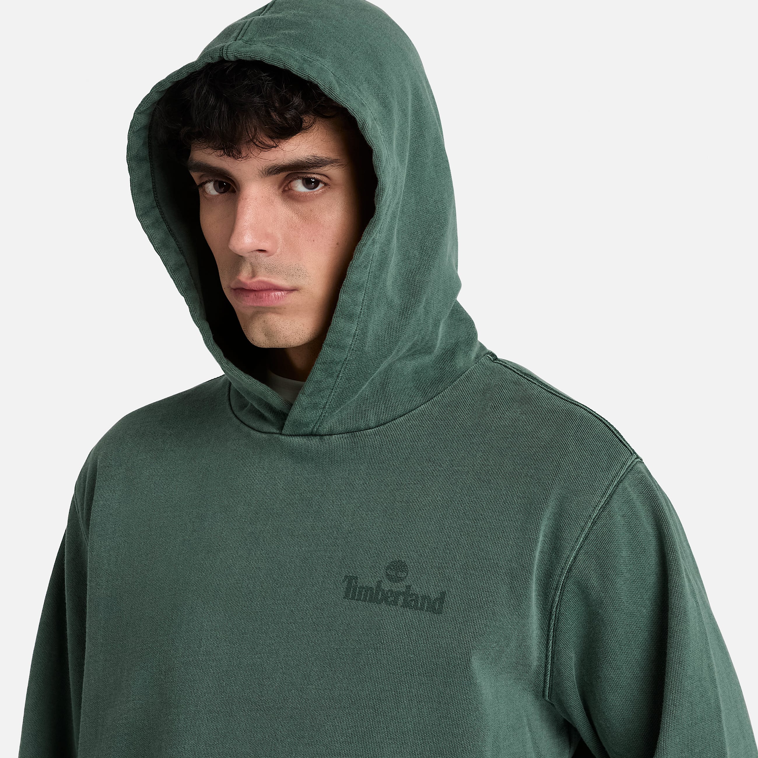 South Cabot Garment Dye Hoodie for Men in Dark Green TBL Green ALT3