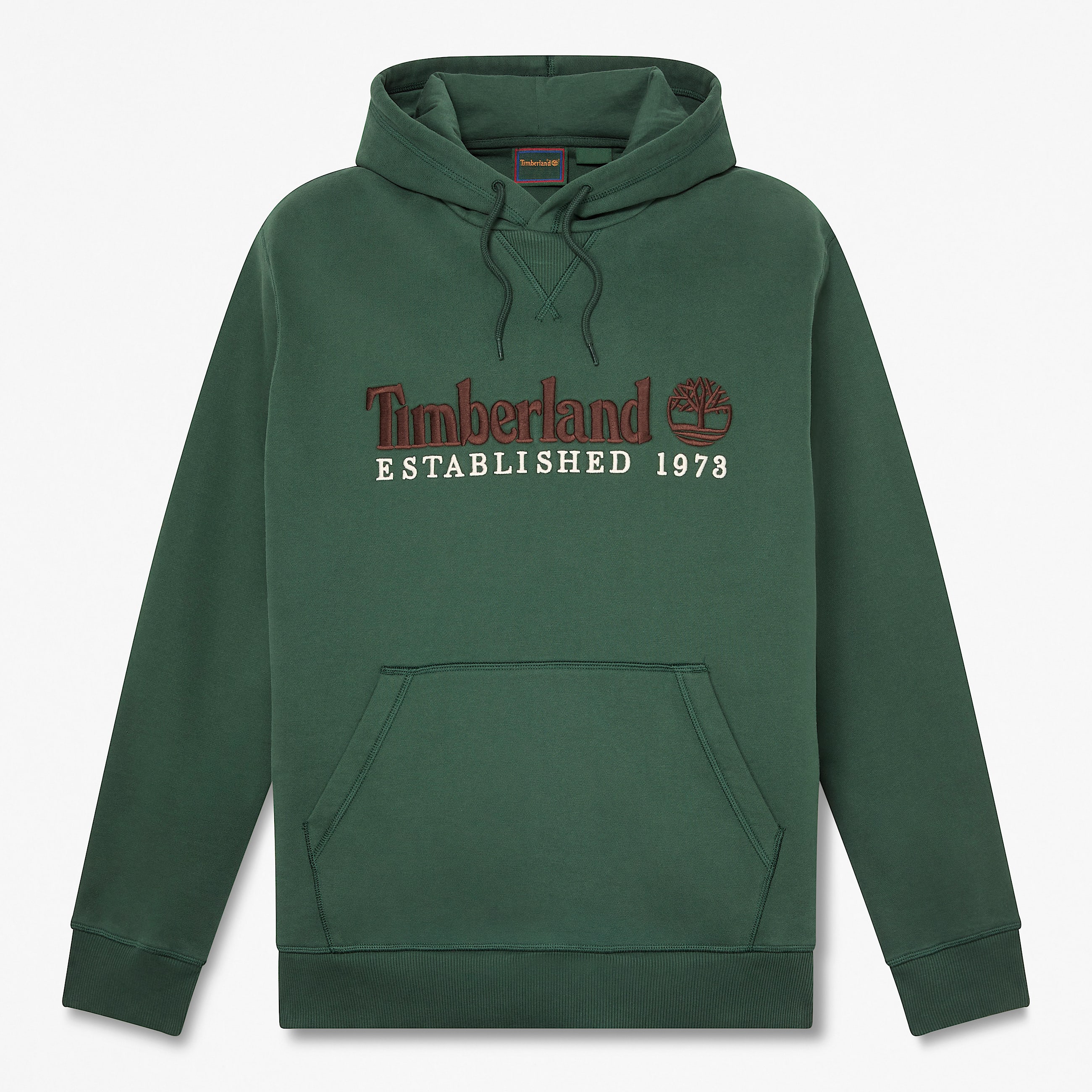 Established 1973 Embroidered Logo Hoodie for Men in Dark Green TBL Green HERO