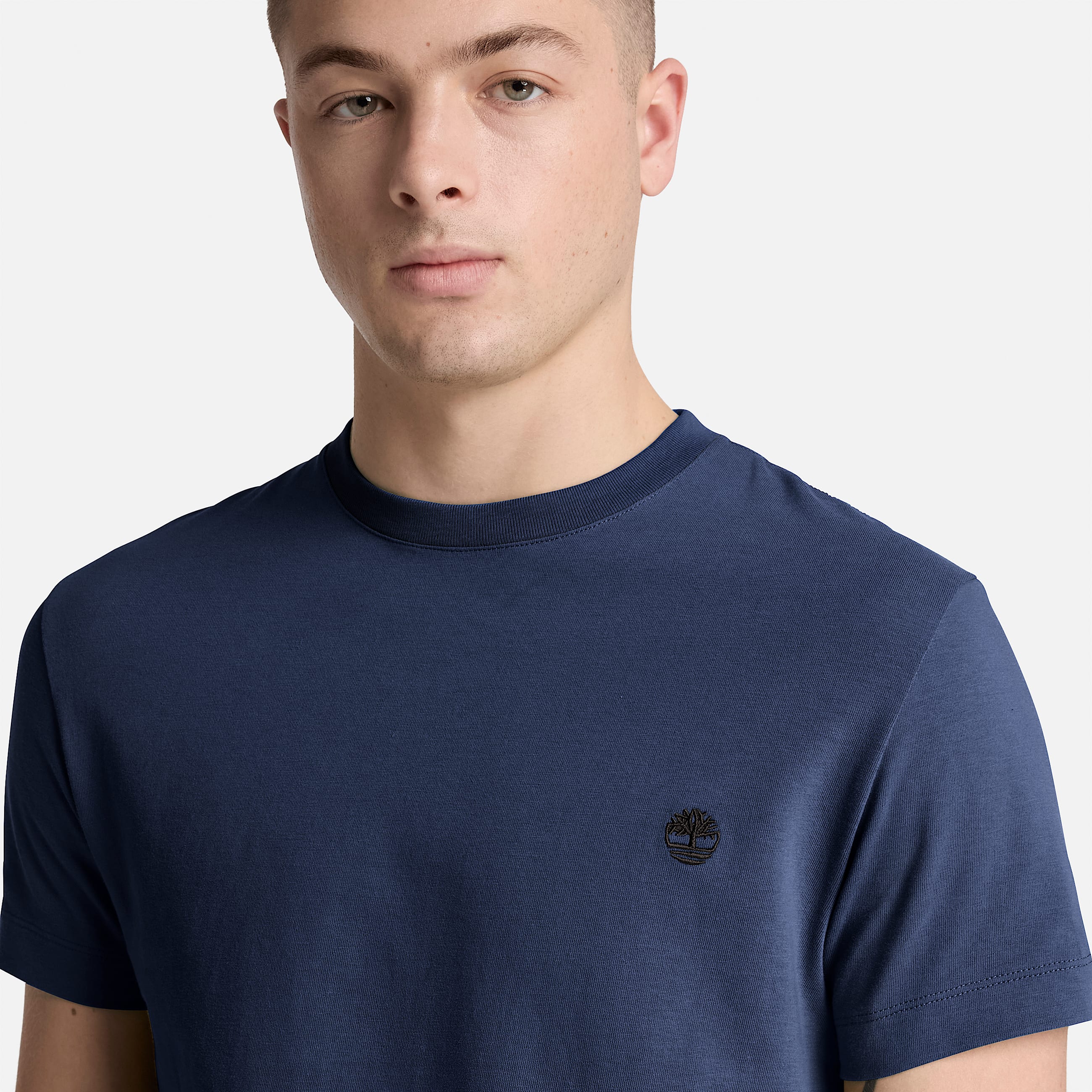 Dunstan River Slim ShortSleeve TShirt for Men in Dark Blue TBL Blue ALT3