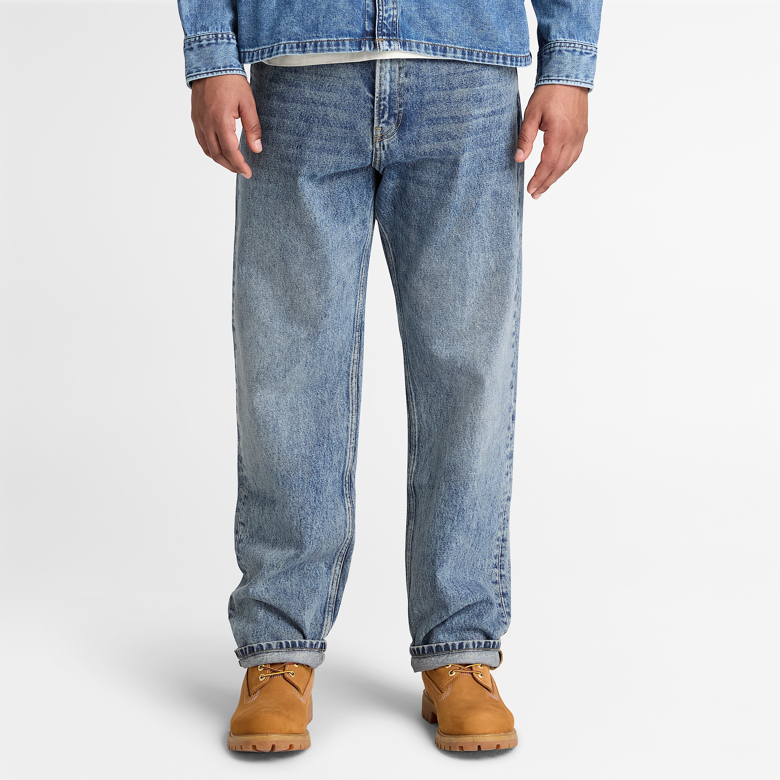 Lssige DenimHose fr Herren in Hellblau TBL Blau ALT1