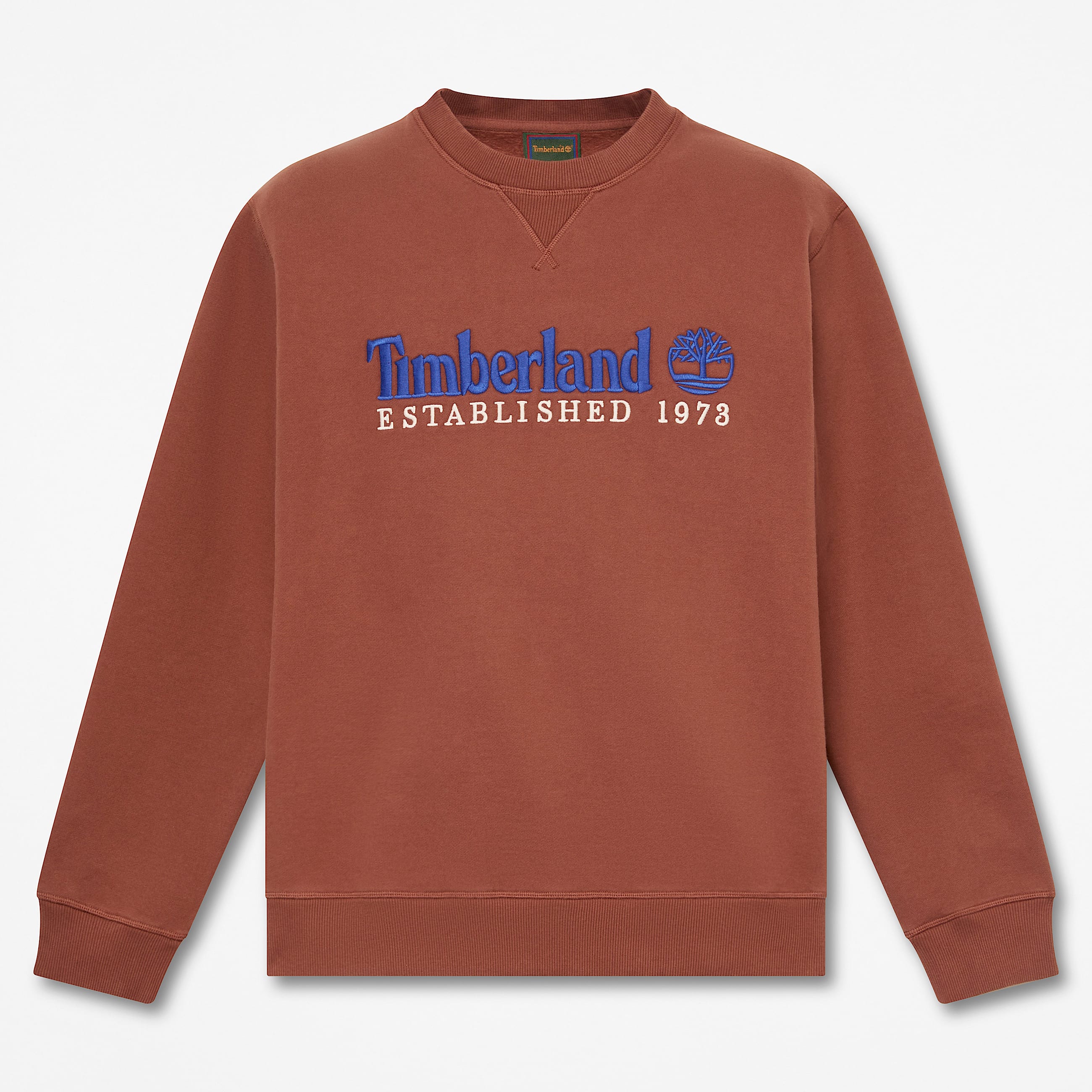 Established 1973 Embroidered Logo Crew Sweatshirt for Men in Brown TBL Brown HERO