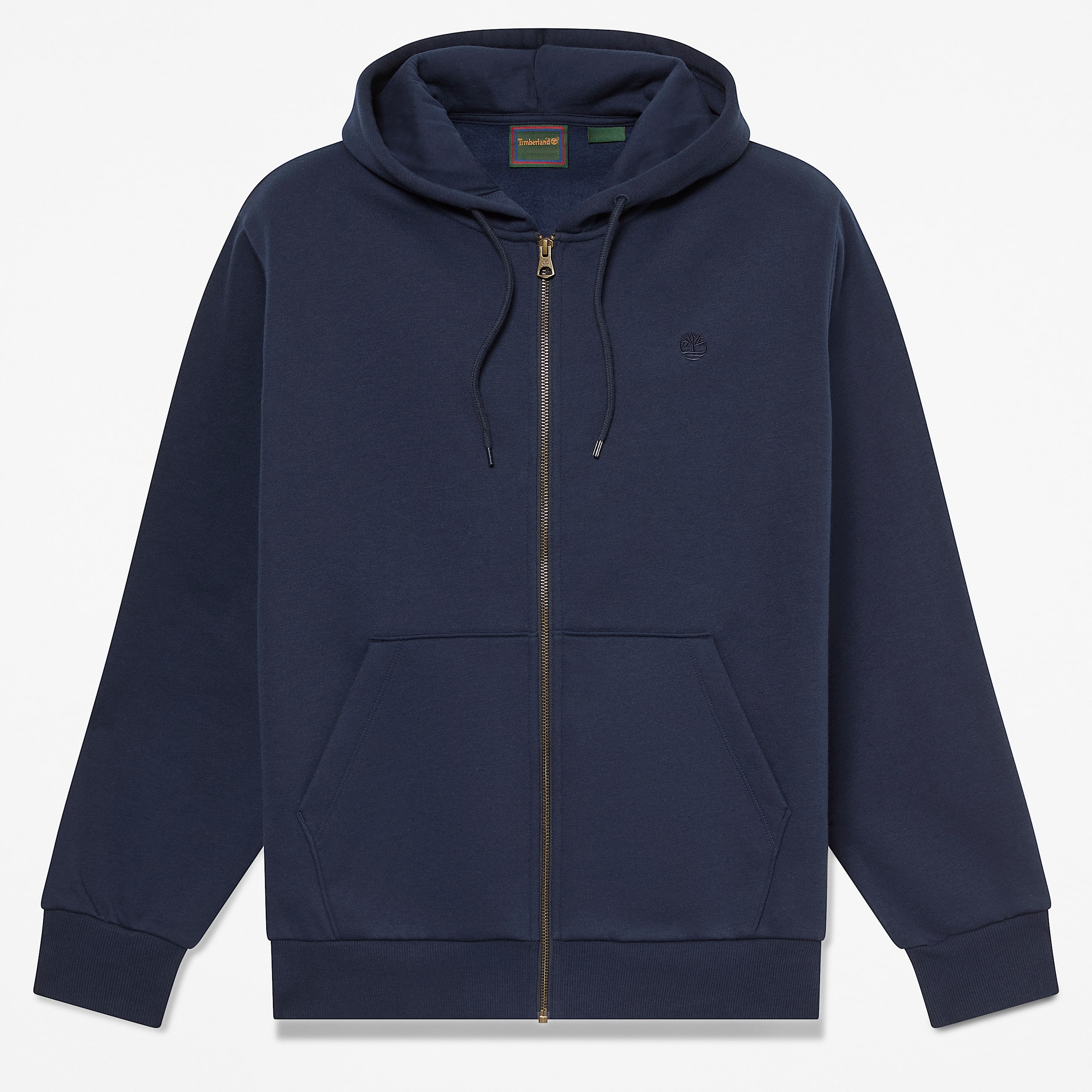Oyster River Chest Logo Zip Hoodie for Men in Dark Blue