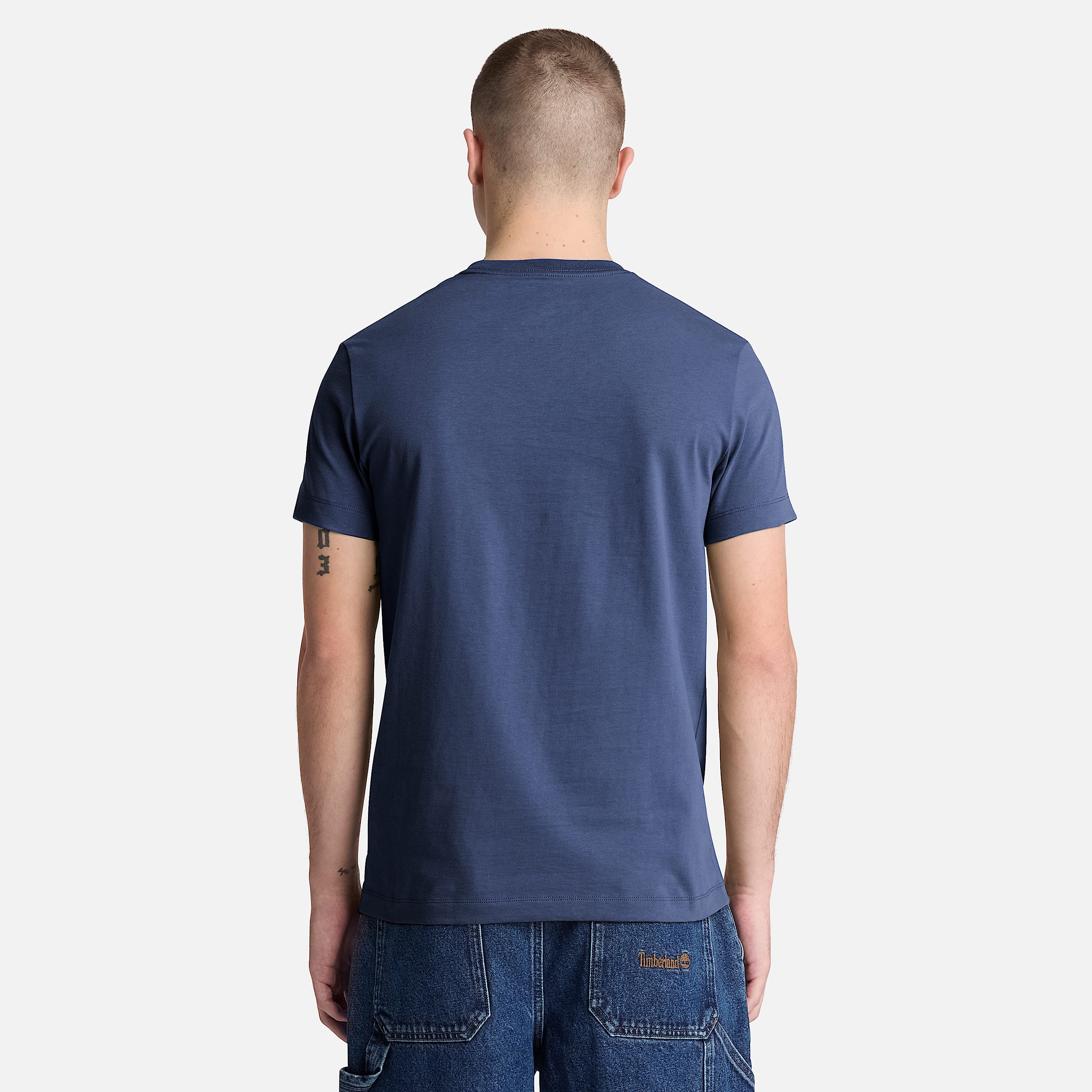 Dunstan River Slim ShortSleeve TShirt for Men in Dark Blue TBL Blue ALT8