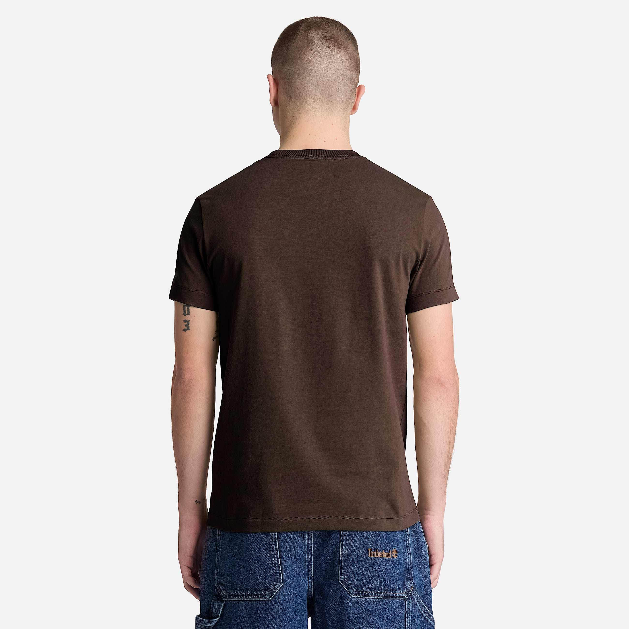 Dunstan River Slim ShortSleeve TShirt for Men in Dark Brown TBL Brown ALT8