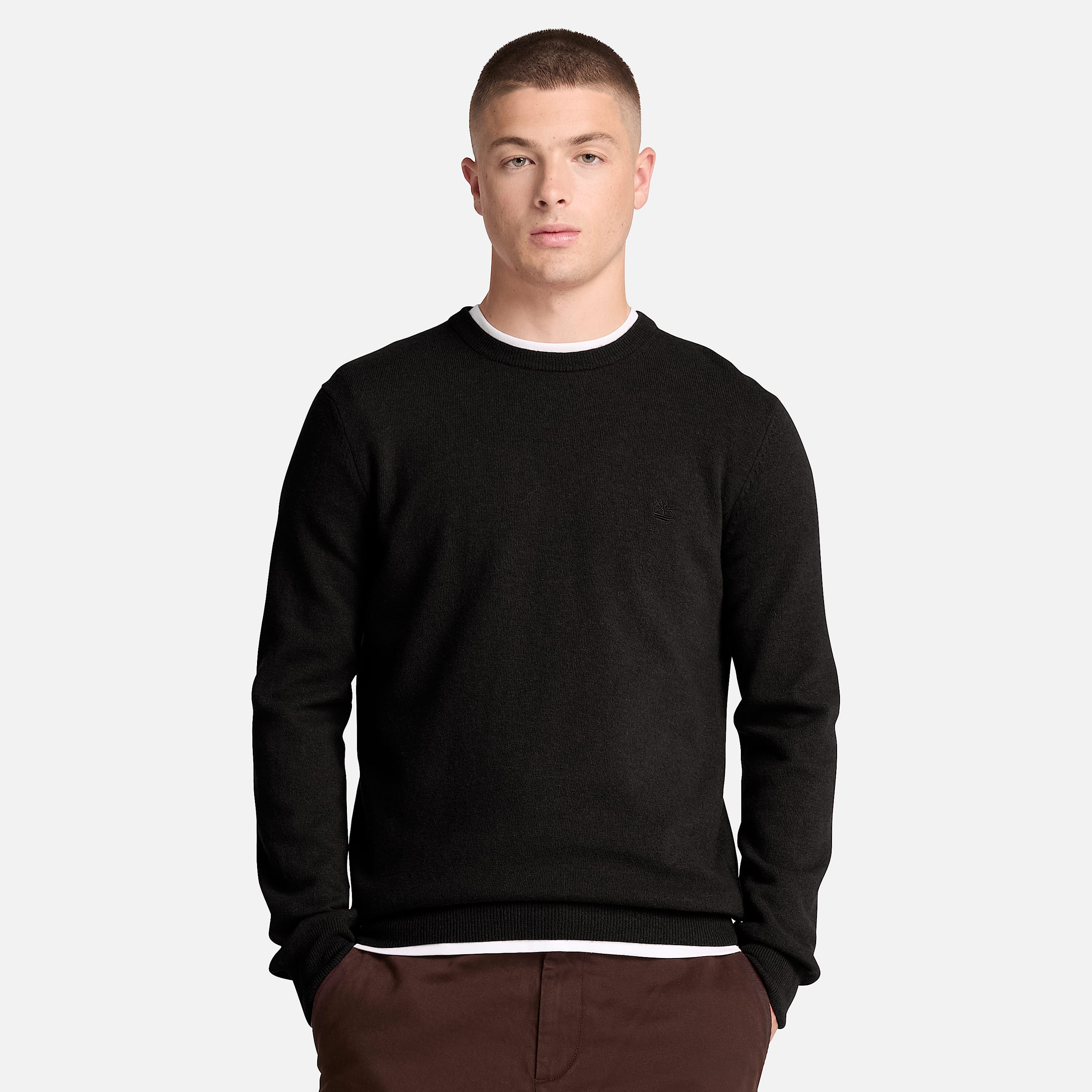 Cohas Brook Pullover mit Rundhalsausschnitt aus Merinowolle fr Herren in Schwarz TBL Schwarz ALT1