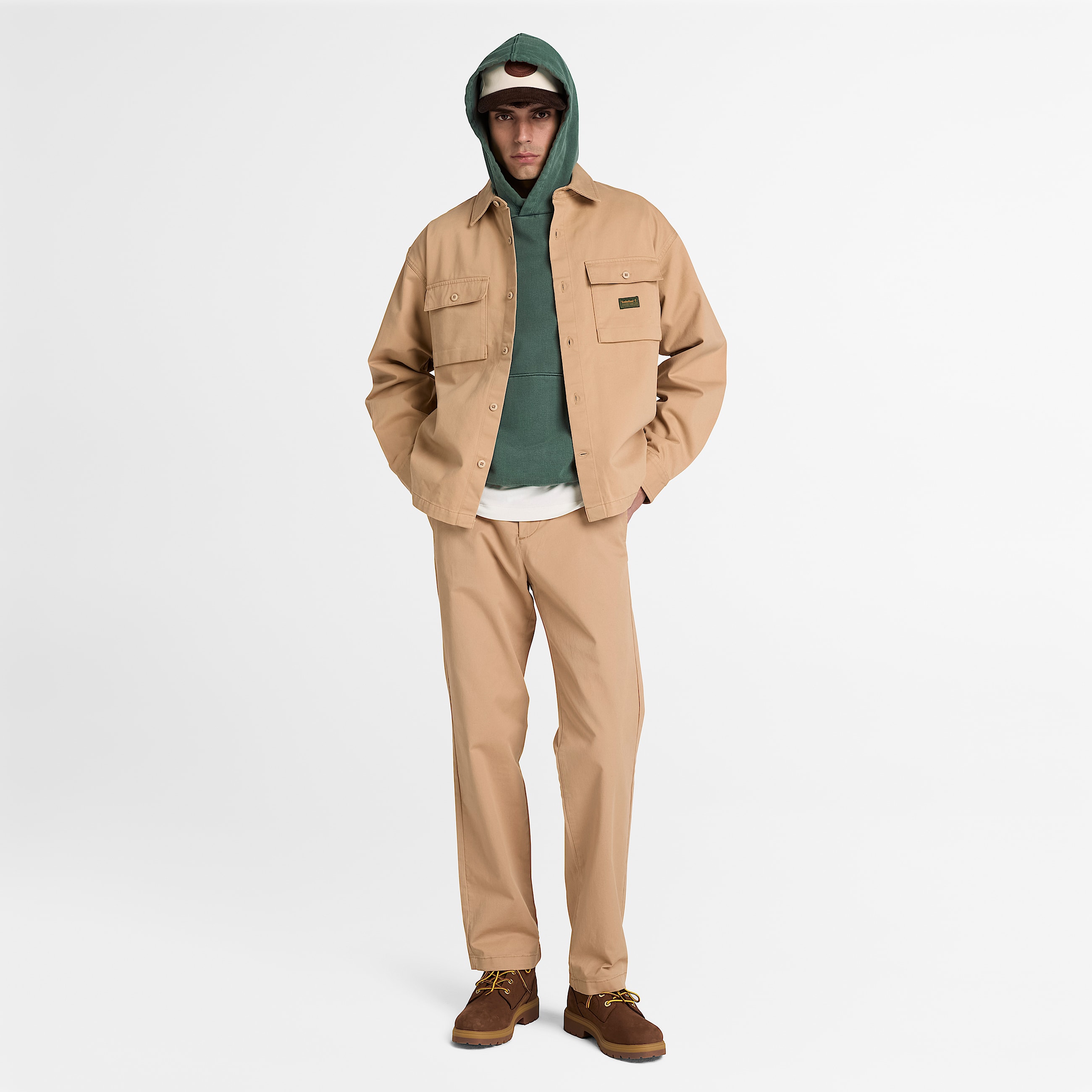South Cabot Garment Dye Hoodie for Men in Dark Green TBL Green ALT2