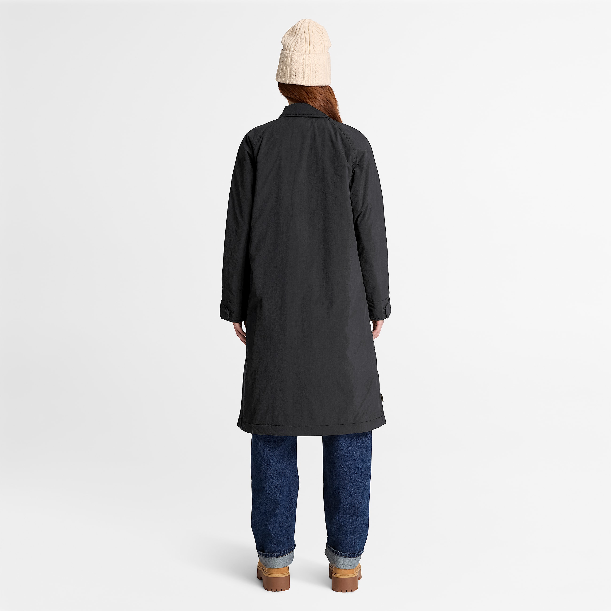 Water Repellent Insulated Long Coat for Women in Black TBL Black ALT8