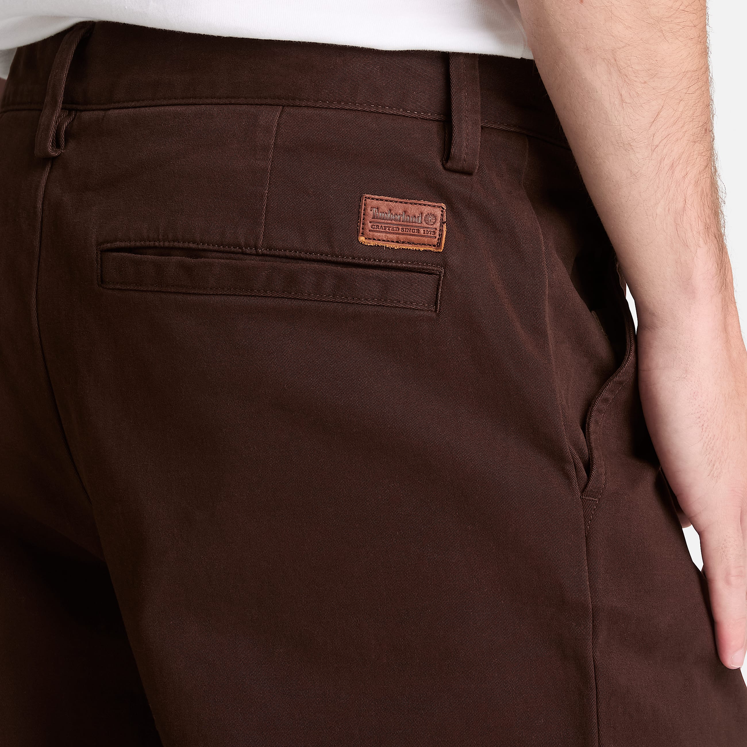 Peached Heavy Twill Chino Trouser for Men in Dark Brown TBL Brown ALT3