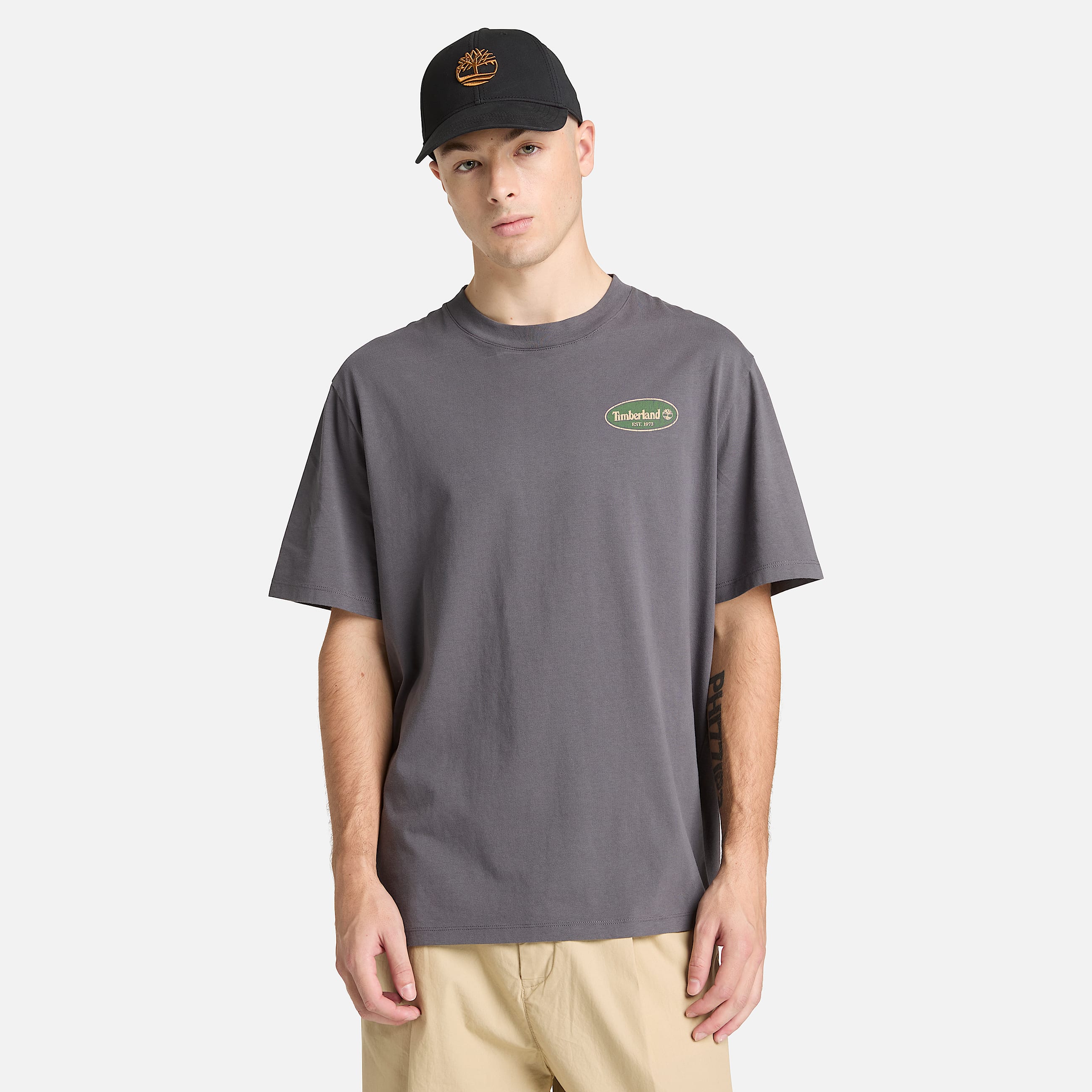 TShirt mit TankstellenGrafik fr Herren in Dunkelgrau TBL Grau ALT8