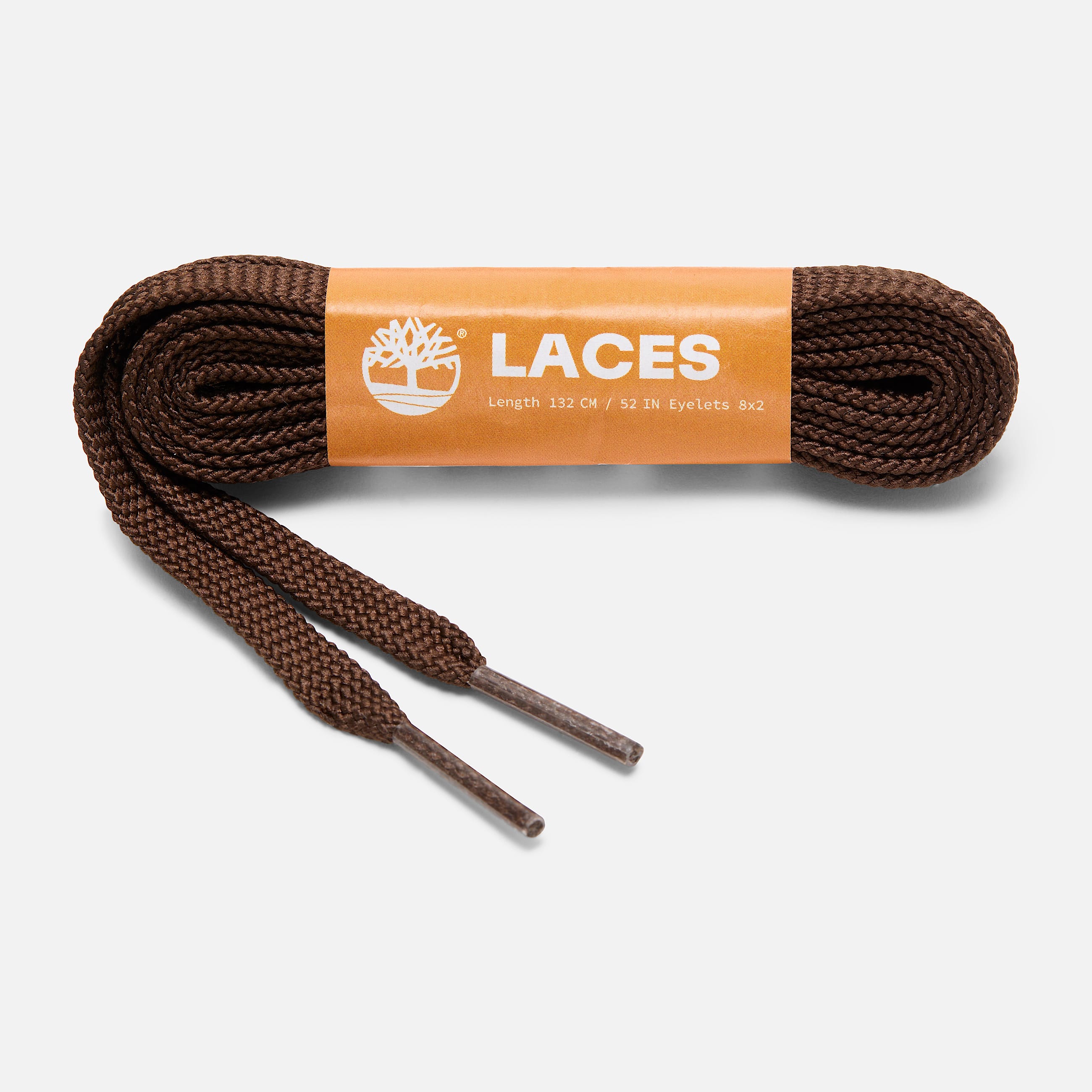 Lacets plats en polyester de 52 pouces marron TBL marron HERO