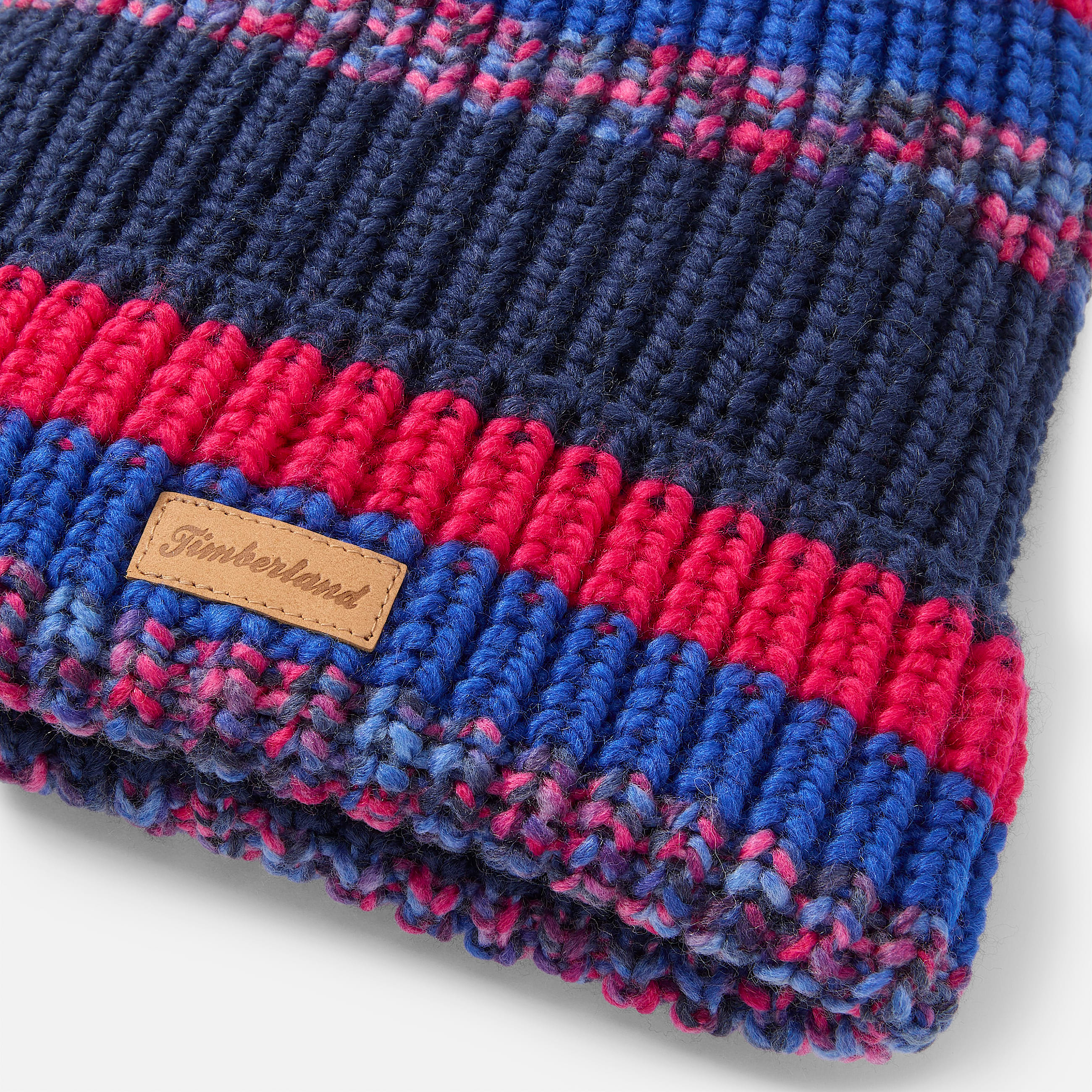 Chunky Knit Pom Beanie fr dam i bl TBL Bl ALT1