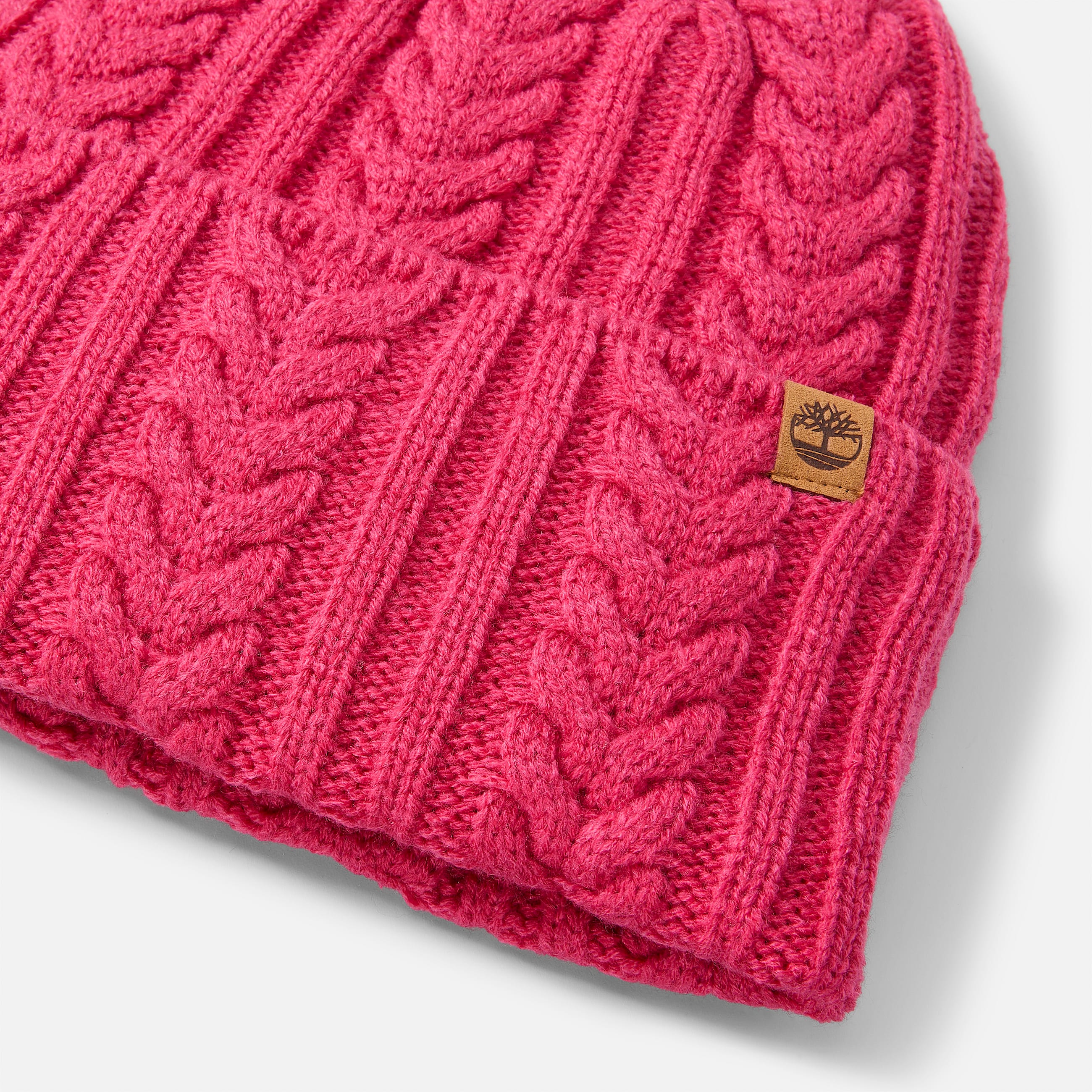 Cable Beanie for Women in Pink TBL Pink ALT1