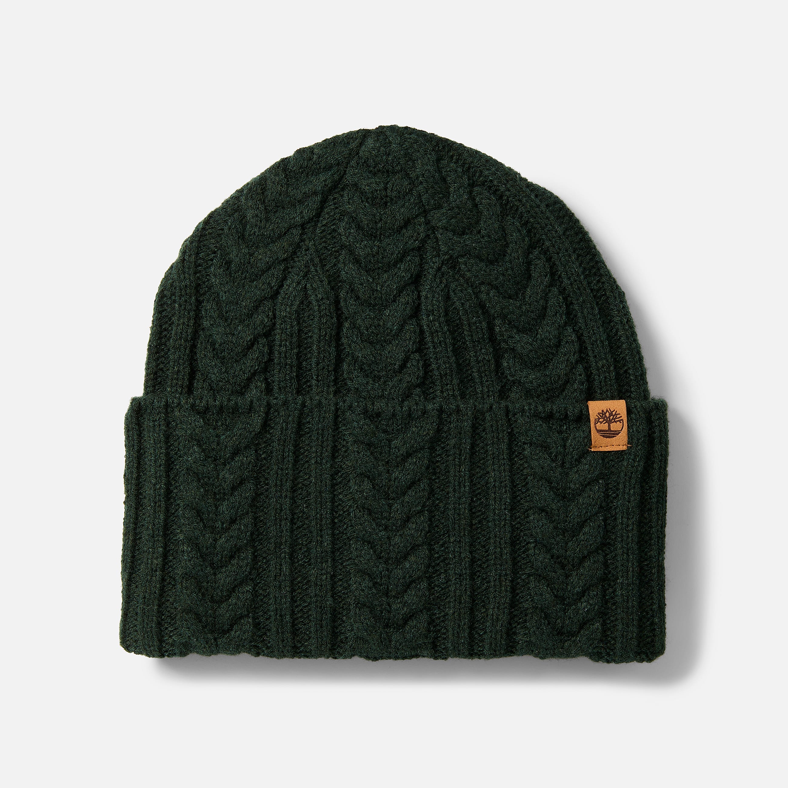 Cable Beanie for Women in Dark Green TBL Green HERO