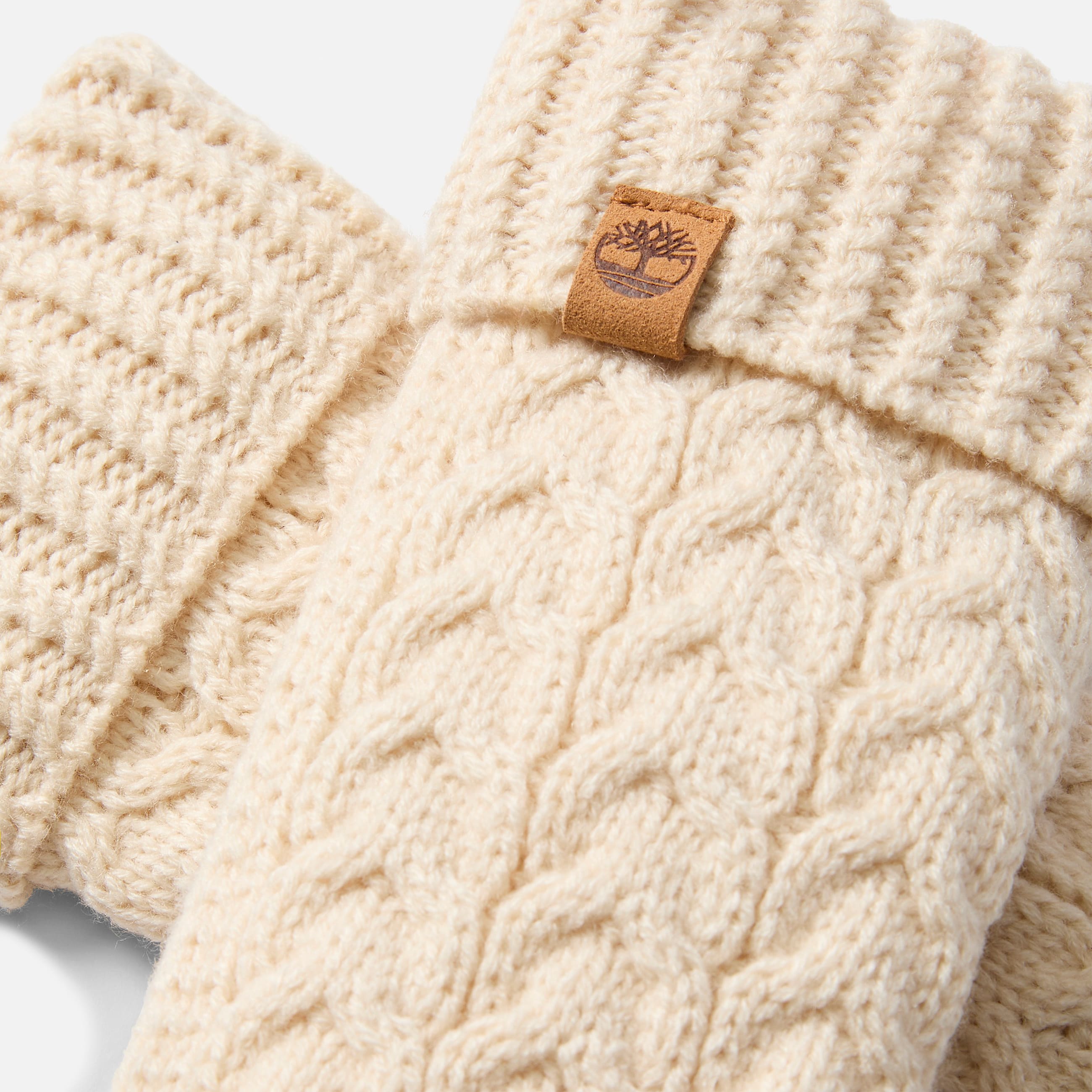 Cable Mitten for Women in Beige TBL Beige ALT1