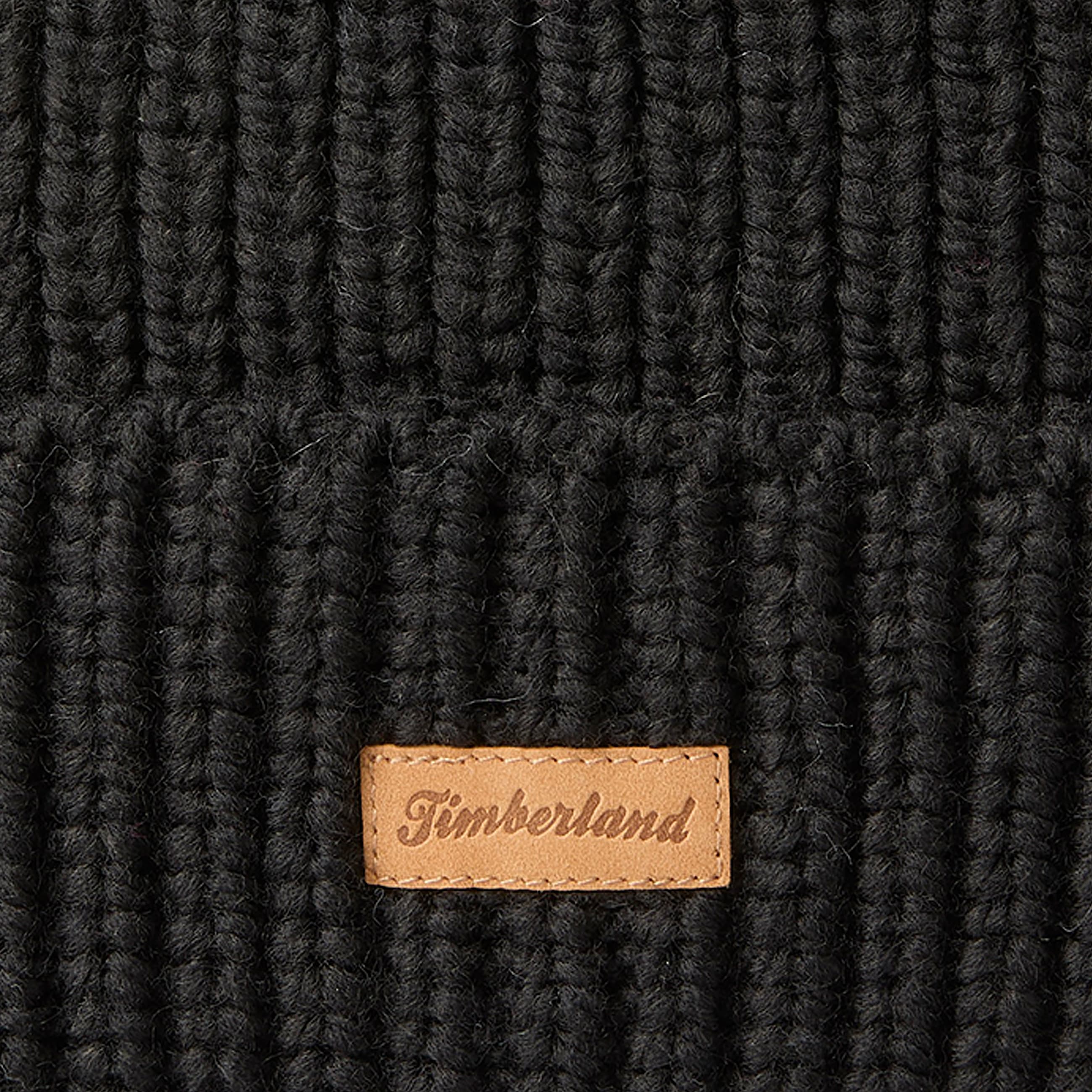 Grob gestrickte Mtze mit Bommel fr Damen in Schwarz TBL Schwarz ALT2
