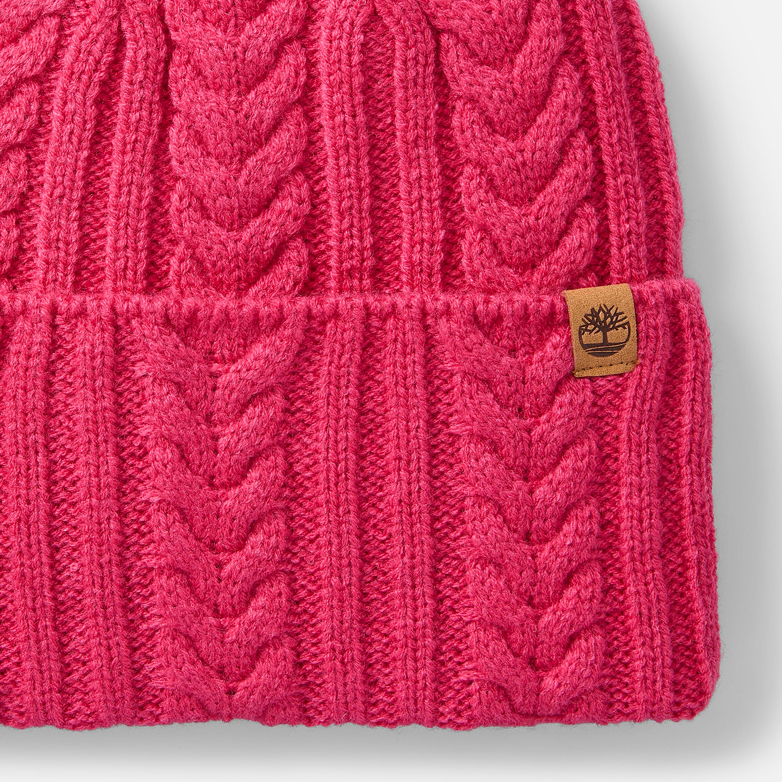 Cable Beanie for Women in Pink TBL Pink ALT2