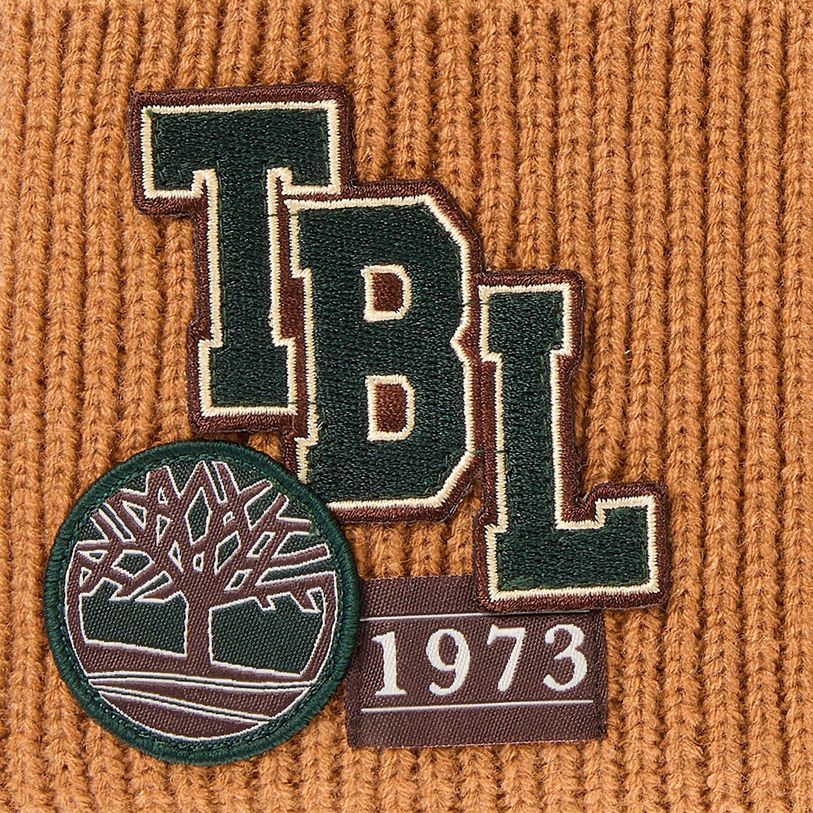 Layered Patch Beanie for Men in Yellow TBL Yellow ALT2