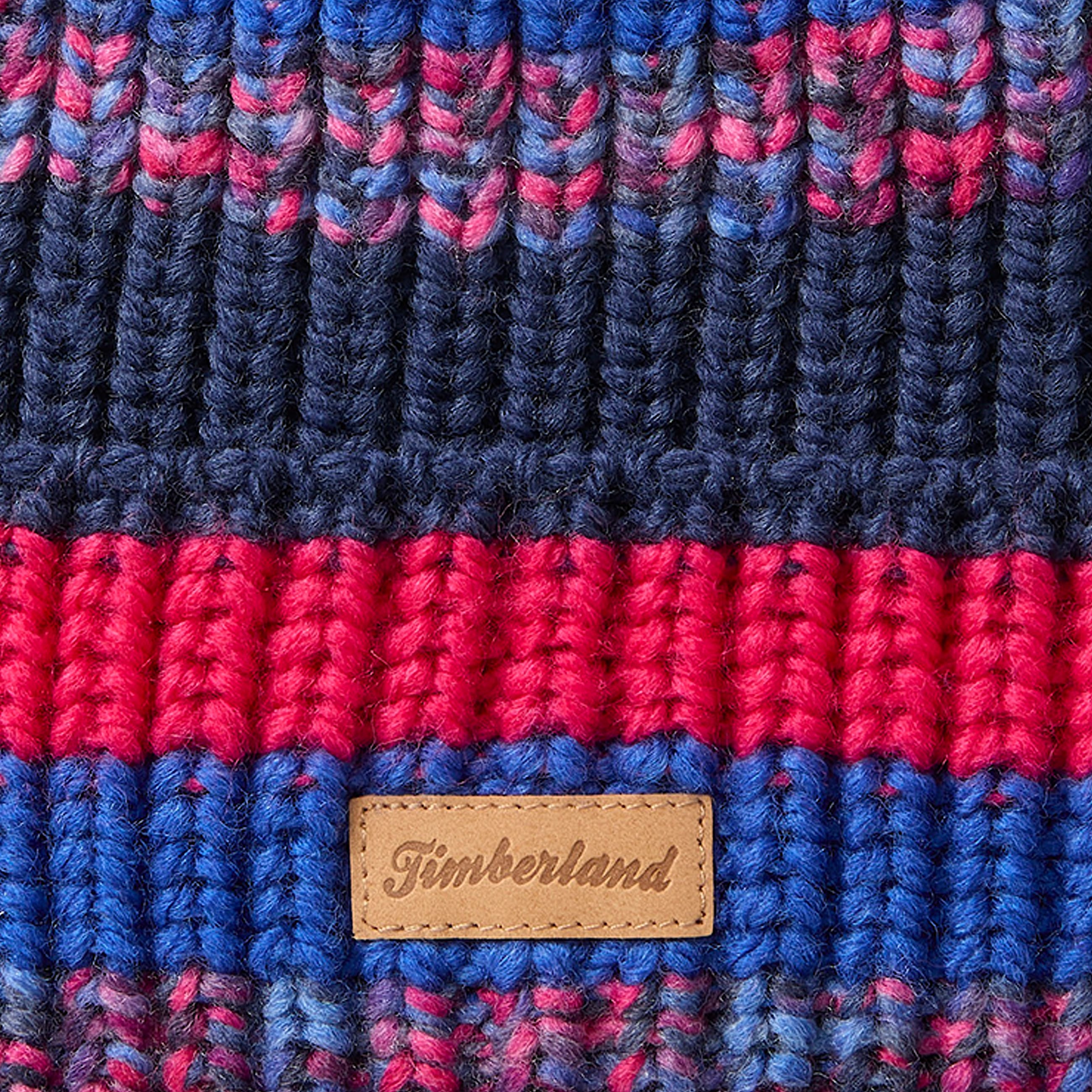 Chunky Knit Pom Beanie fr dam i bl TBL Bl ALT2
