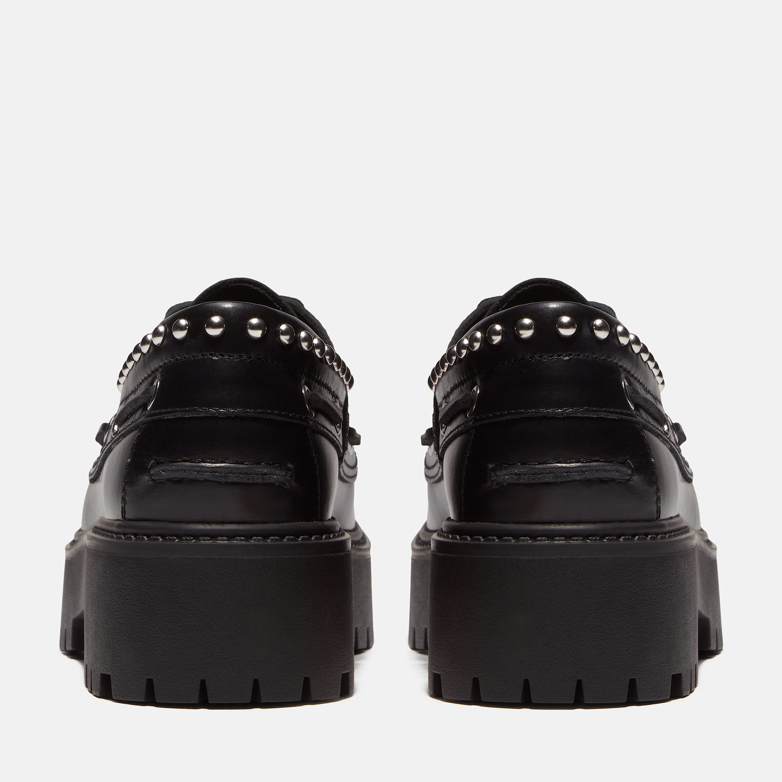 Stone Street Platform Boat Shoe for Women in Black TBL Black ALT5