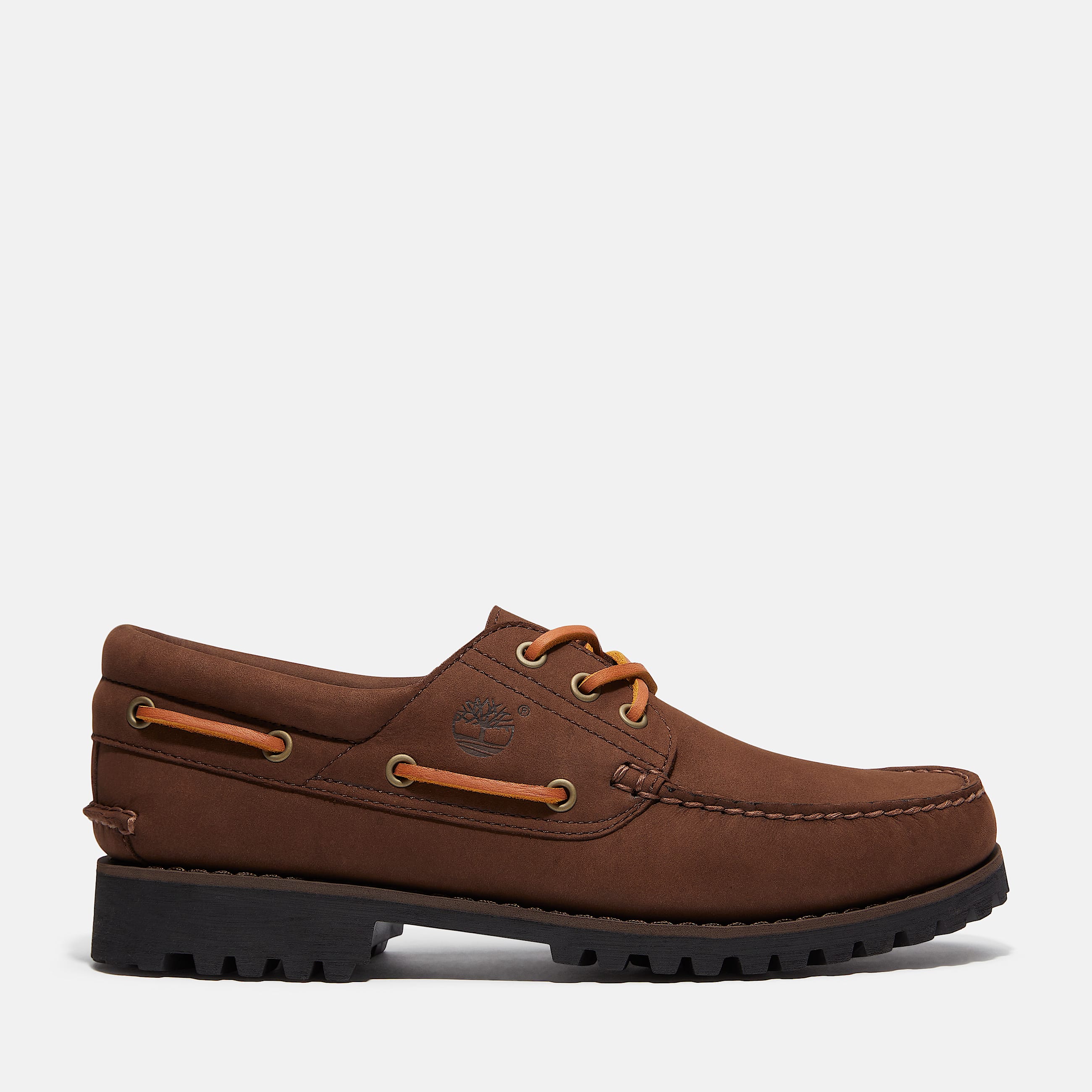 Timberland Authentic 3Eye Lug Handsewn Boat Shoe for Men in Dark Brown TBL Brown HERO