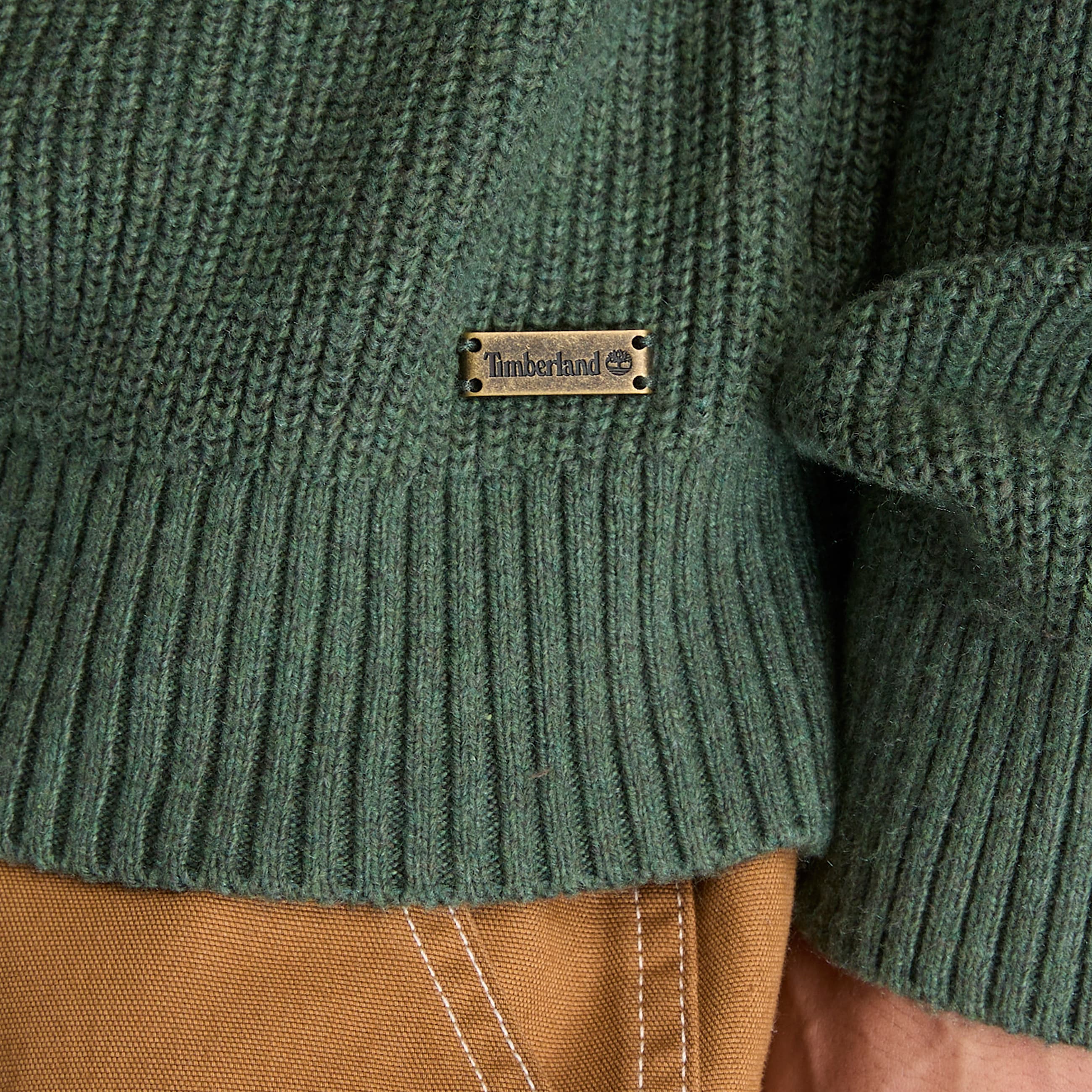 Baumwollpullover mit Rundhalsausschnitt fr Herren in Dunkelgrn TBL Grn ALT3