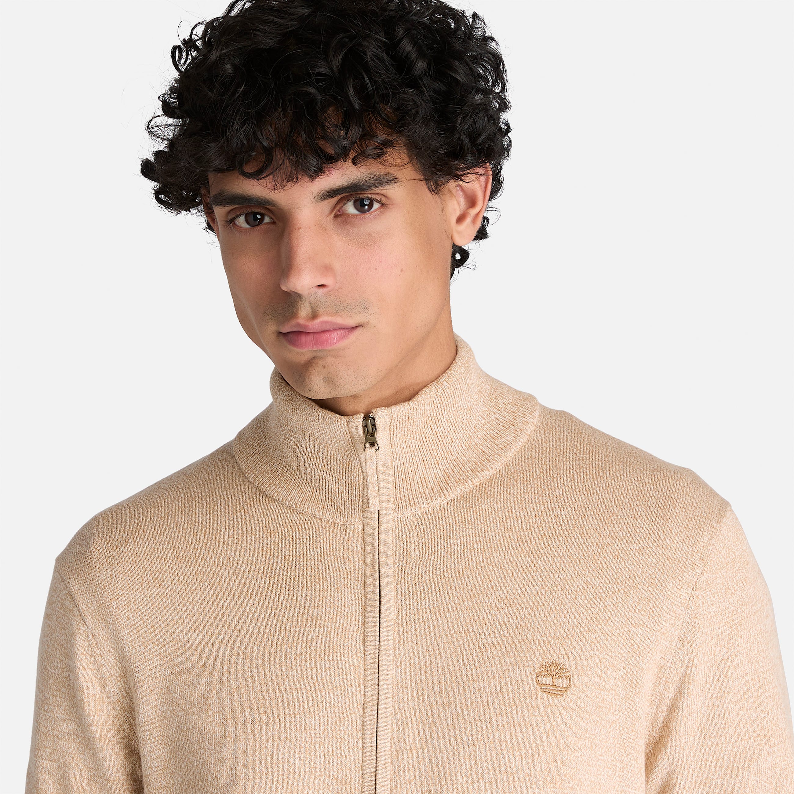 Williams River Cotton FullZip Jumper for Men in Light Beige TBL Beige ALT3