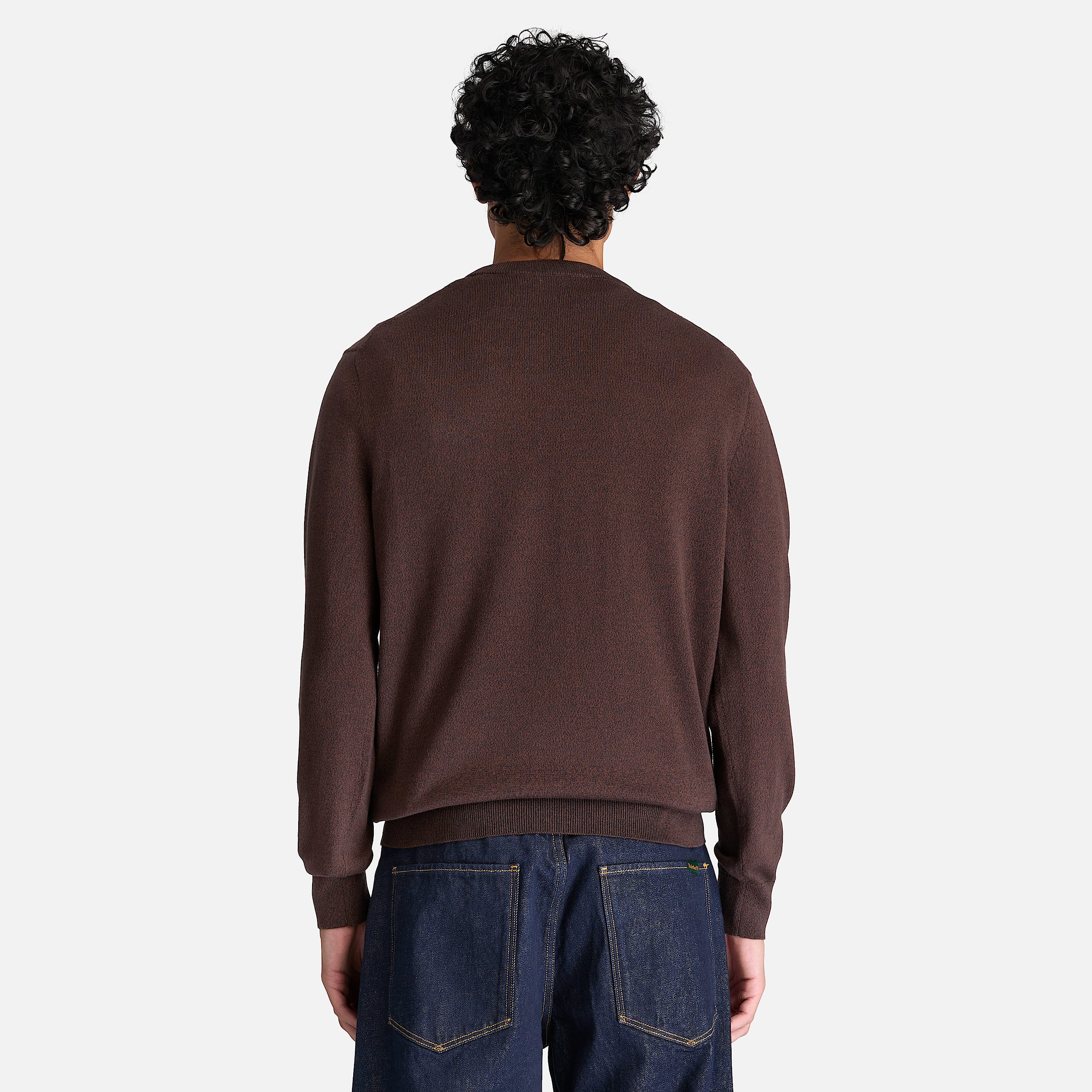 Williams River Cotton Crewneck Jumper for Men in Dark Brown TBL Brown ALT8