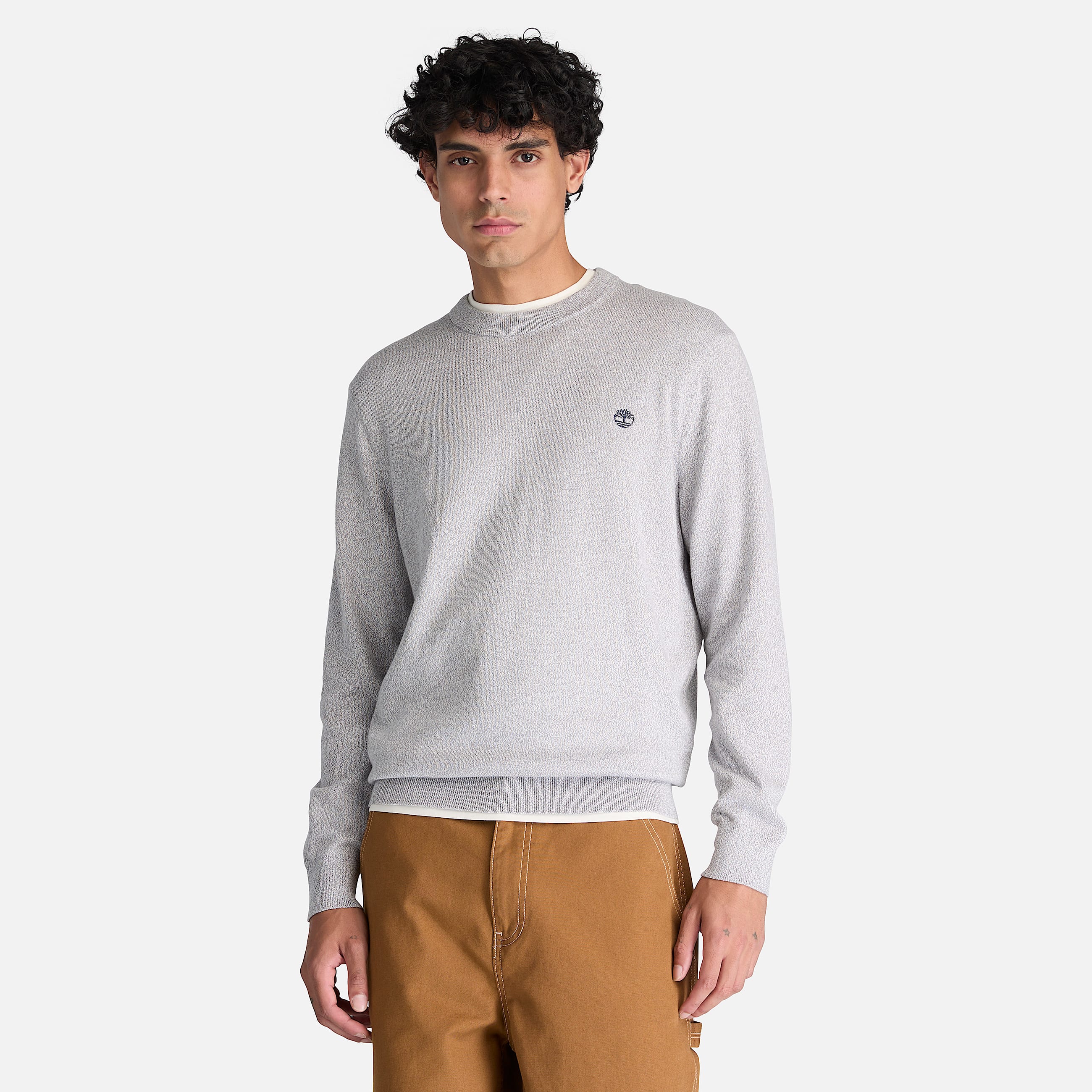 Williams River Cotton Crewneck Jumper for Men in Grey TBL Grey ALT1