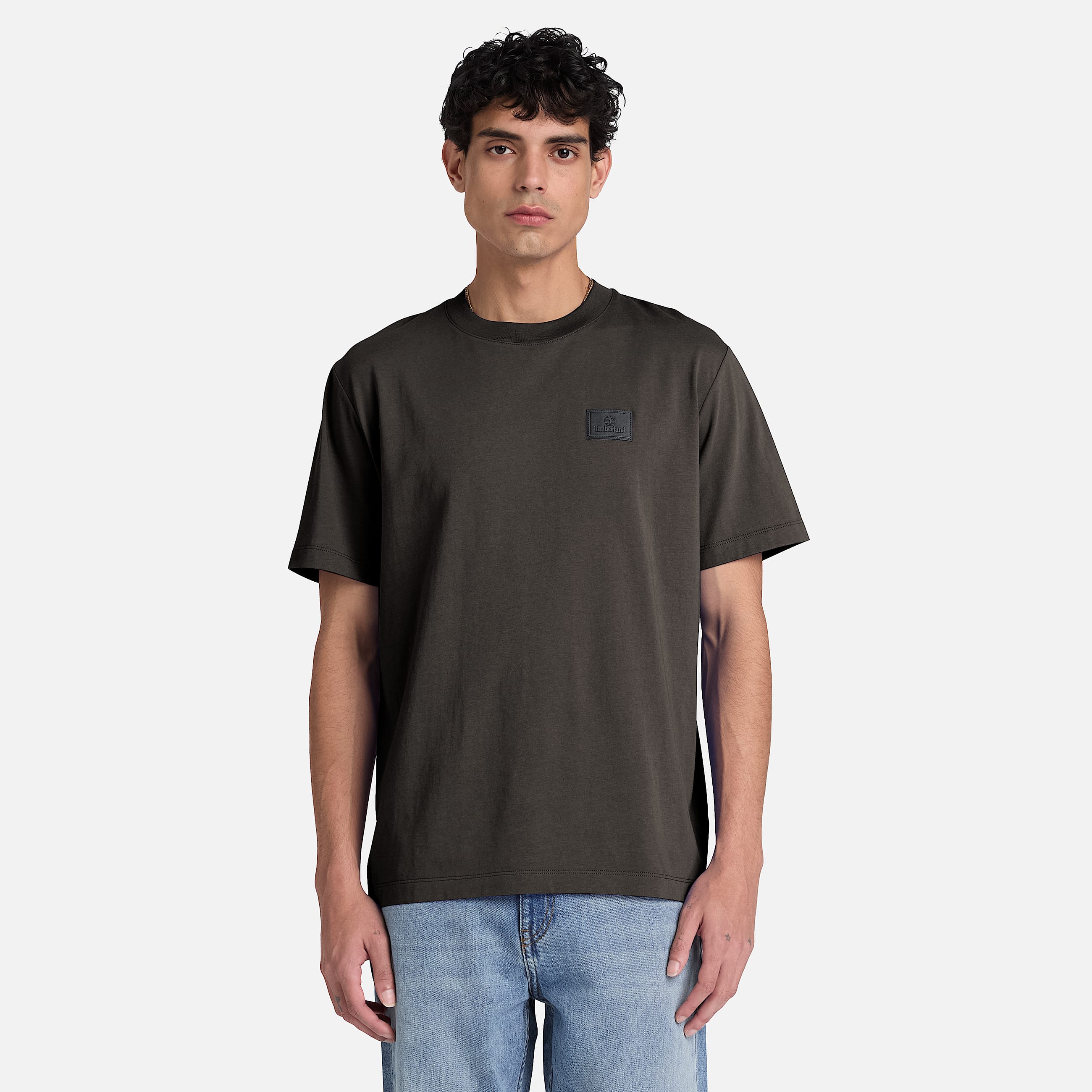 Tshirt  manches courtes et cusson en silicone pour homme en noir TBL noir ALT1
