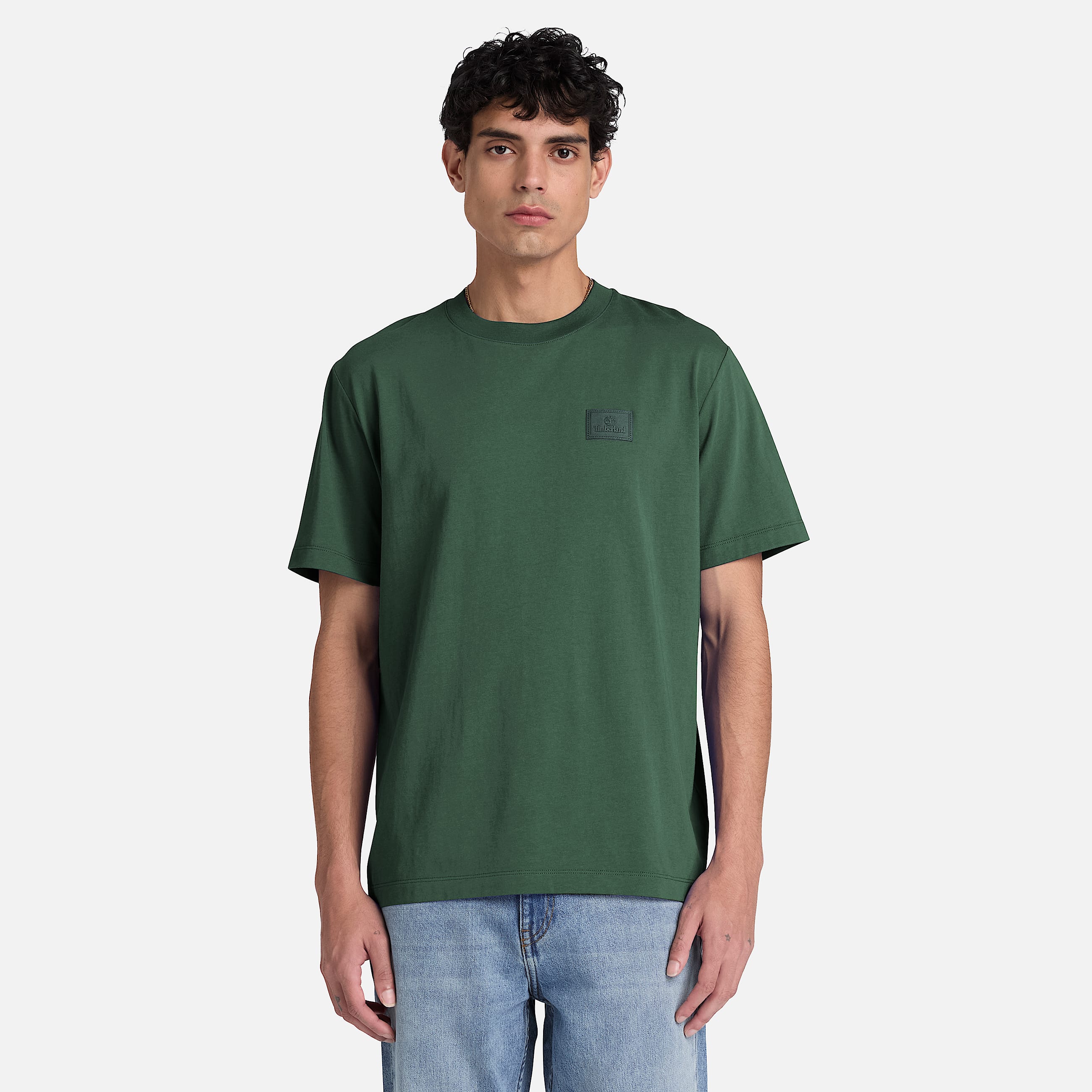 Silicon Badge ShortSleeve TShirt fr herr i mrkgrn TBL Grn ALT1