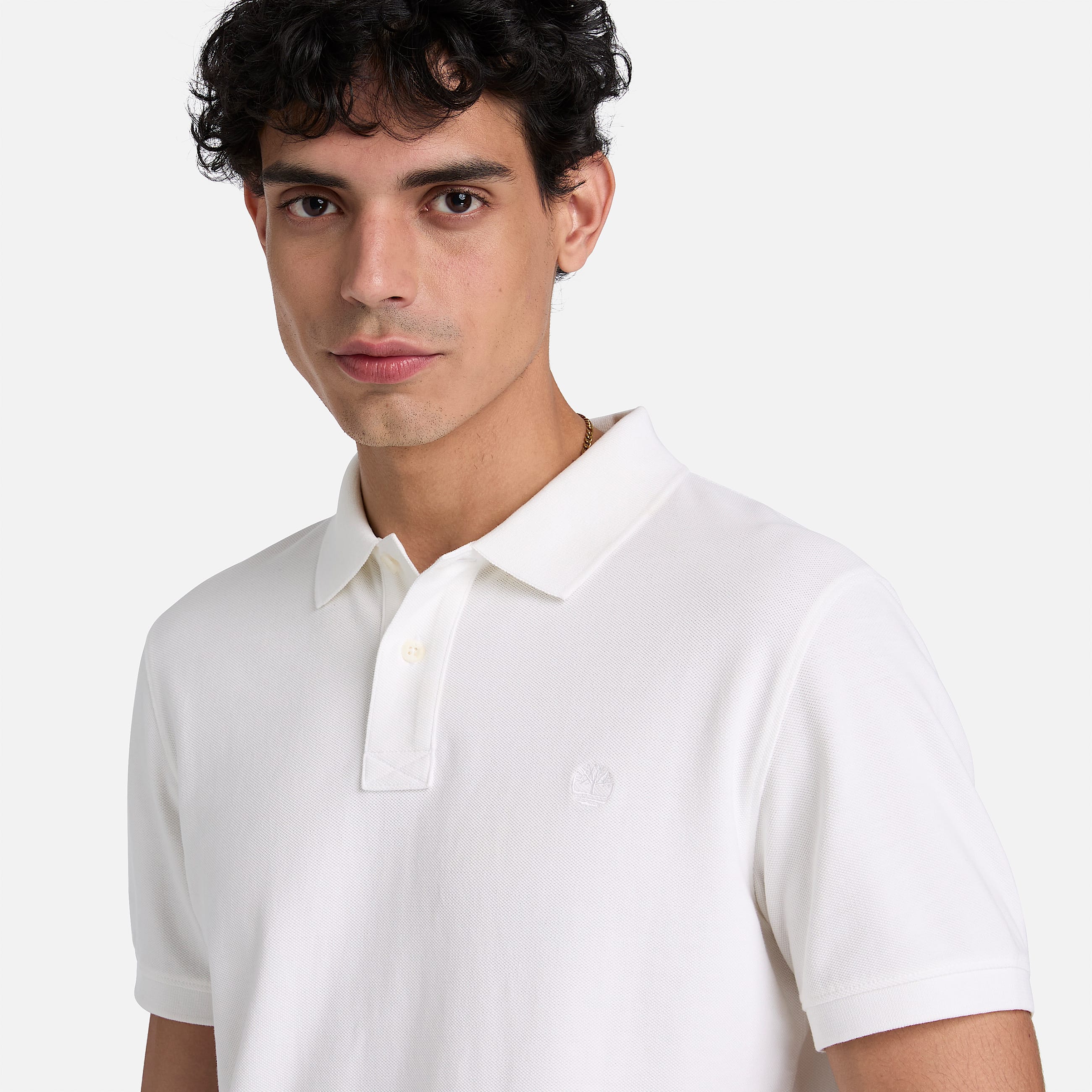 Polo de manga corta Millers River para hombre en blanco TBL blanco ALT3
