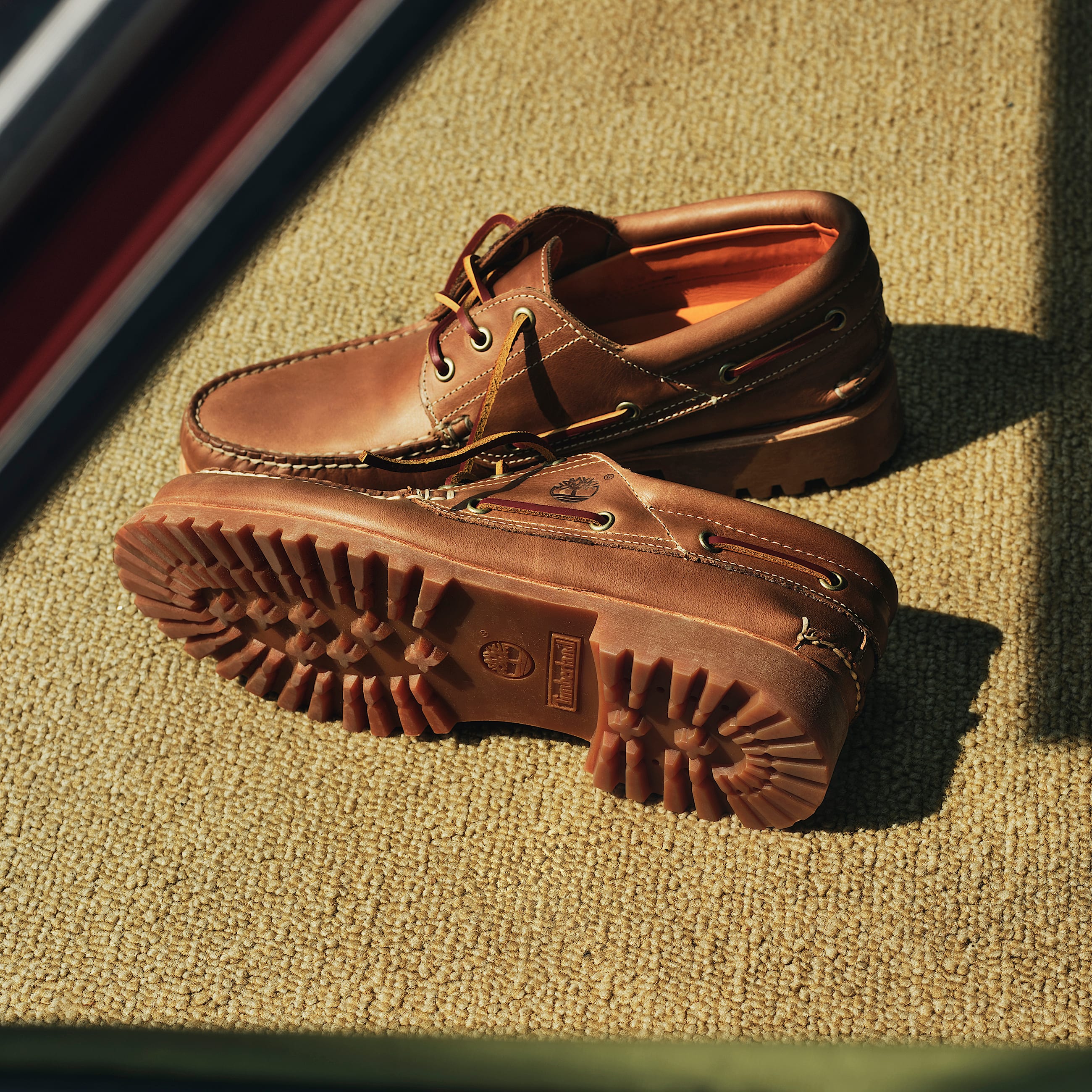 Nuticos de 3 ojales cosidos a mano Timberland Authentic para hombre en marrn TBL marrn MKTG1