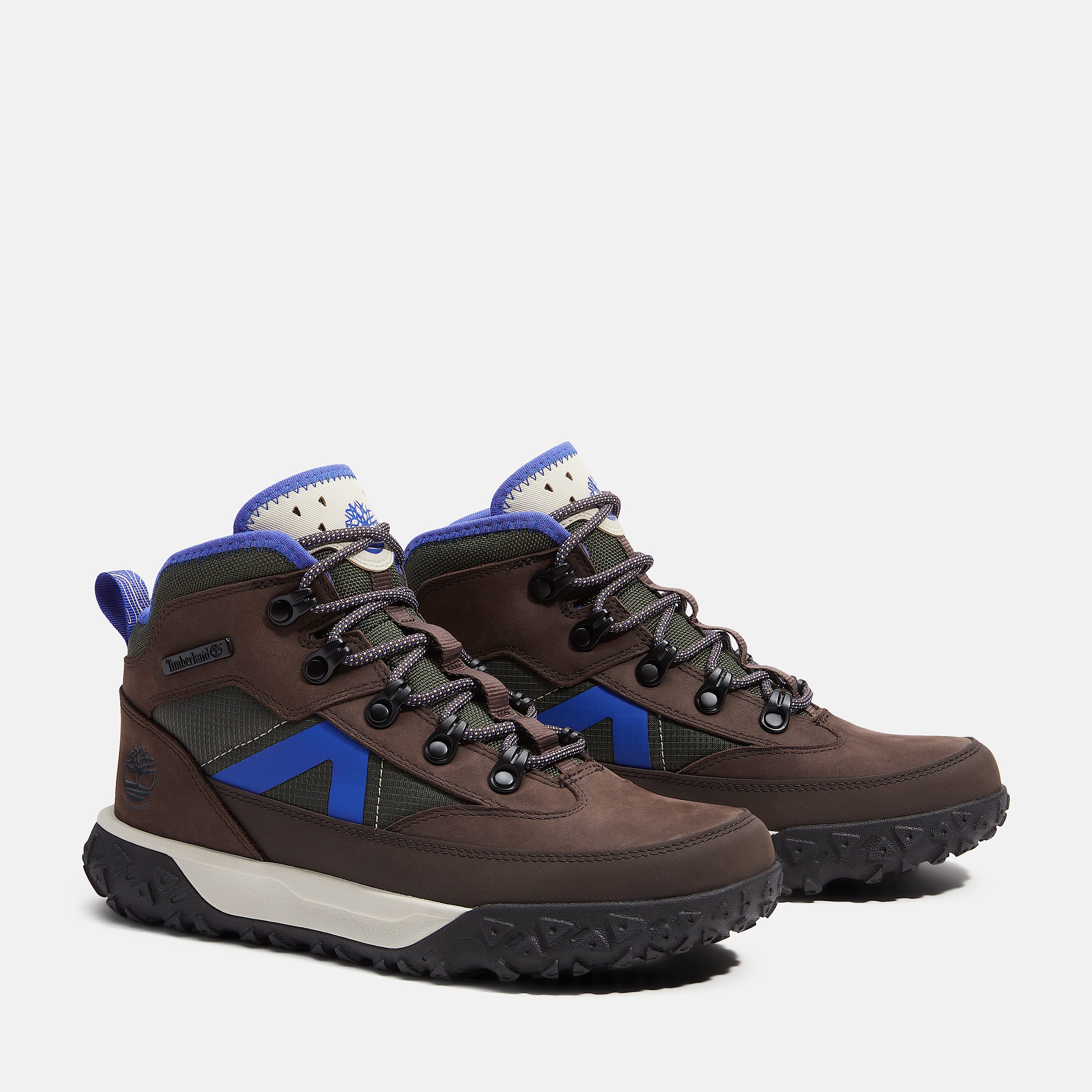 Greenstride Motion 6 Mid Waterproof Trainer for Junior in Dark BrownDark Green TBL Brown ALT4