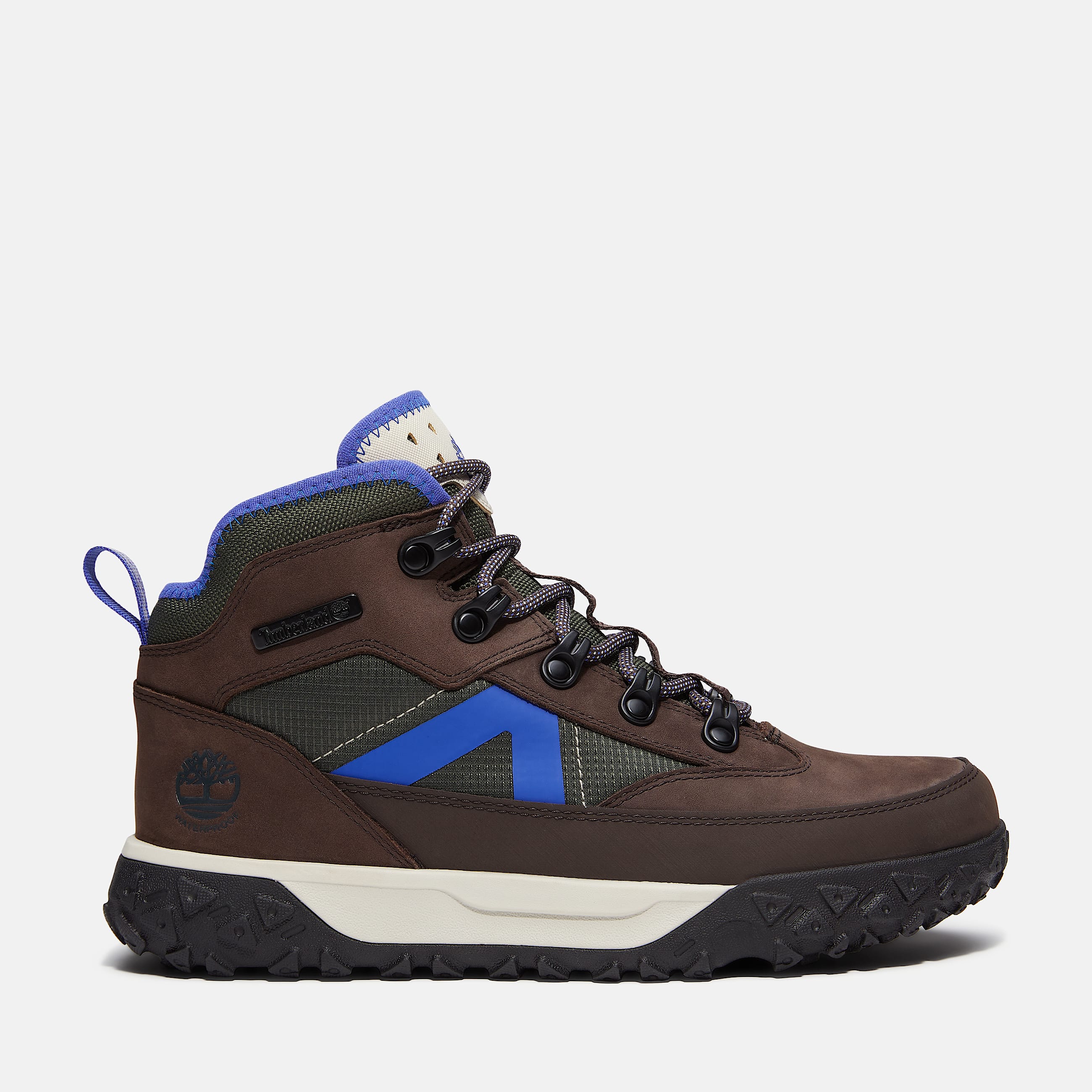 Greenstride Motion 6 Mid Waterproof Trainer for Junior in Dark BrownDark Green TBL Brown HERO
