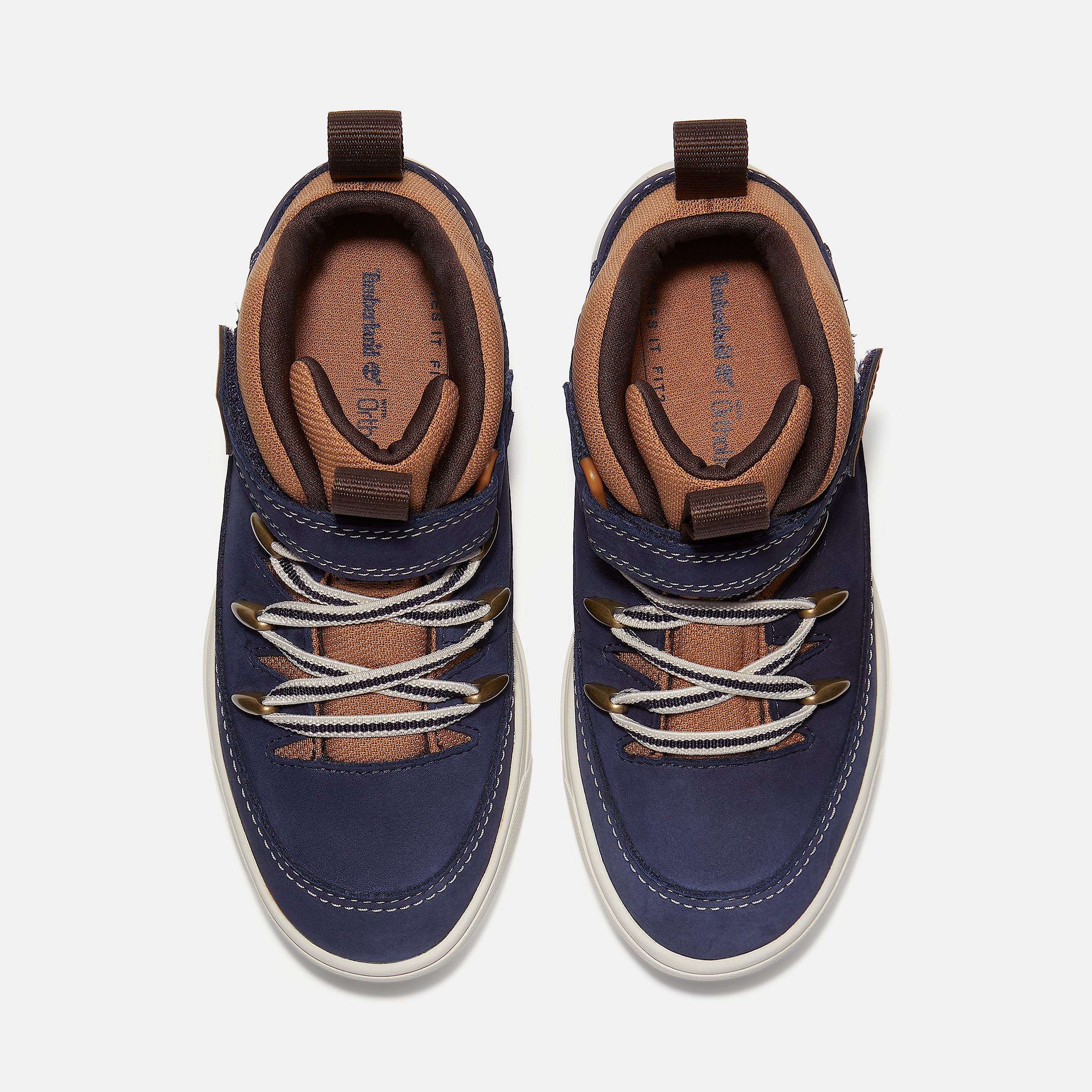Lisbon Street Mid HookandLoop Trainer for Youth in Dark BlueBrown TBL Brown ALT2